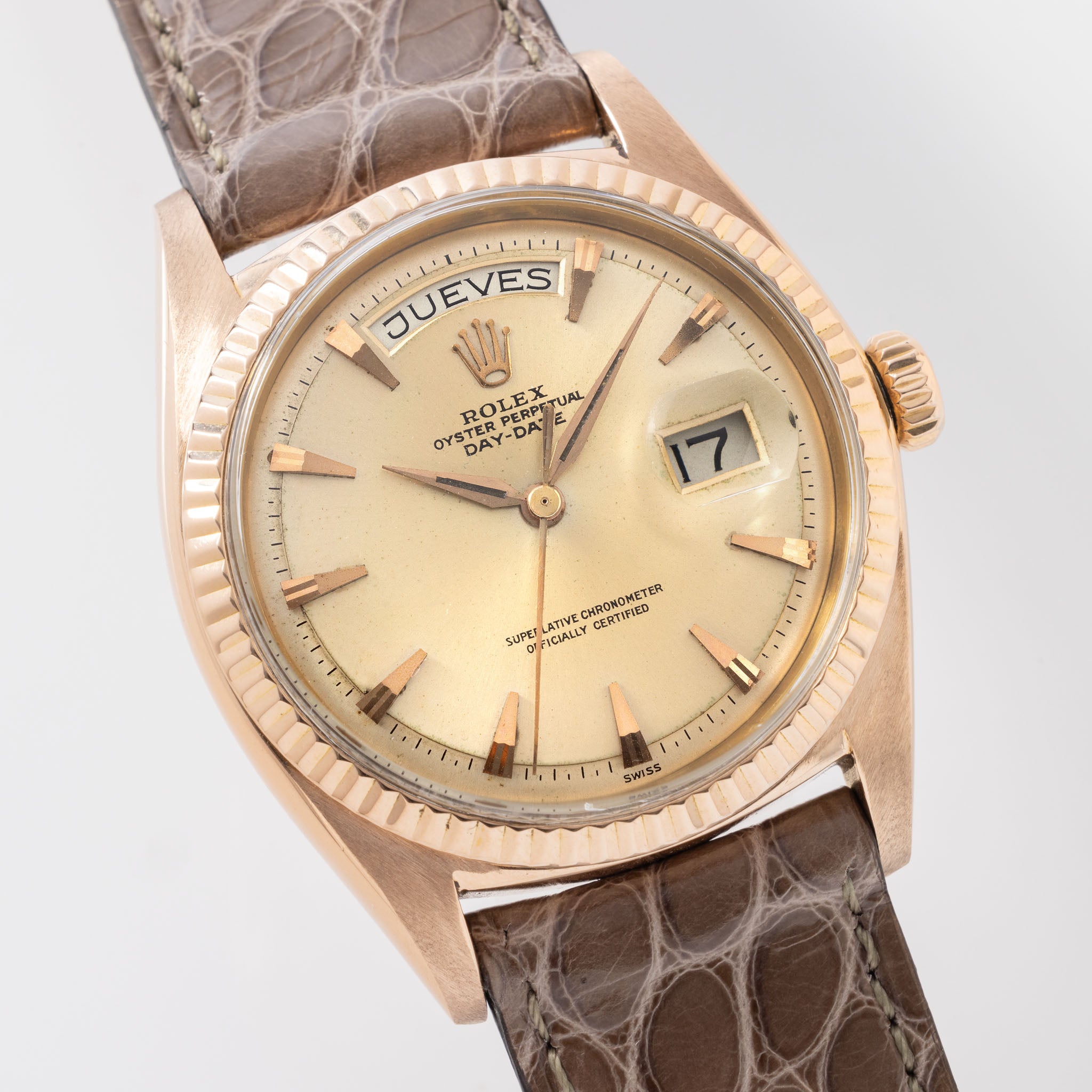 Rolex Day-Date 1803 Roségold mit seltenem "Claw Index" Zifferblatt