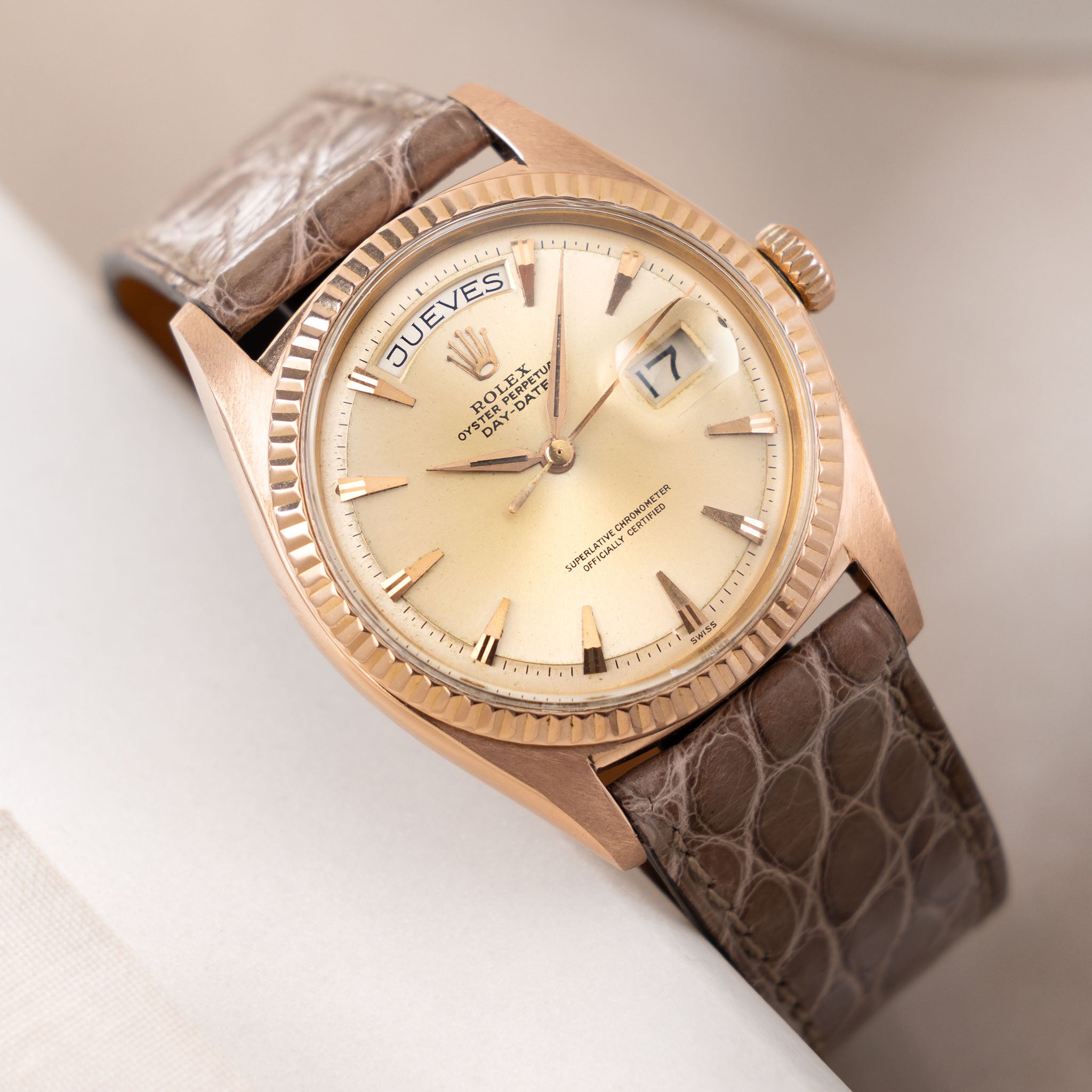 Rolex Day-Date 1803 Roségold mit seltenem "Claw Index" Zifferblatt
