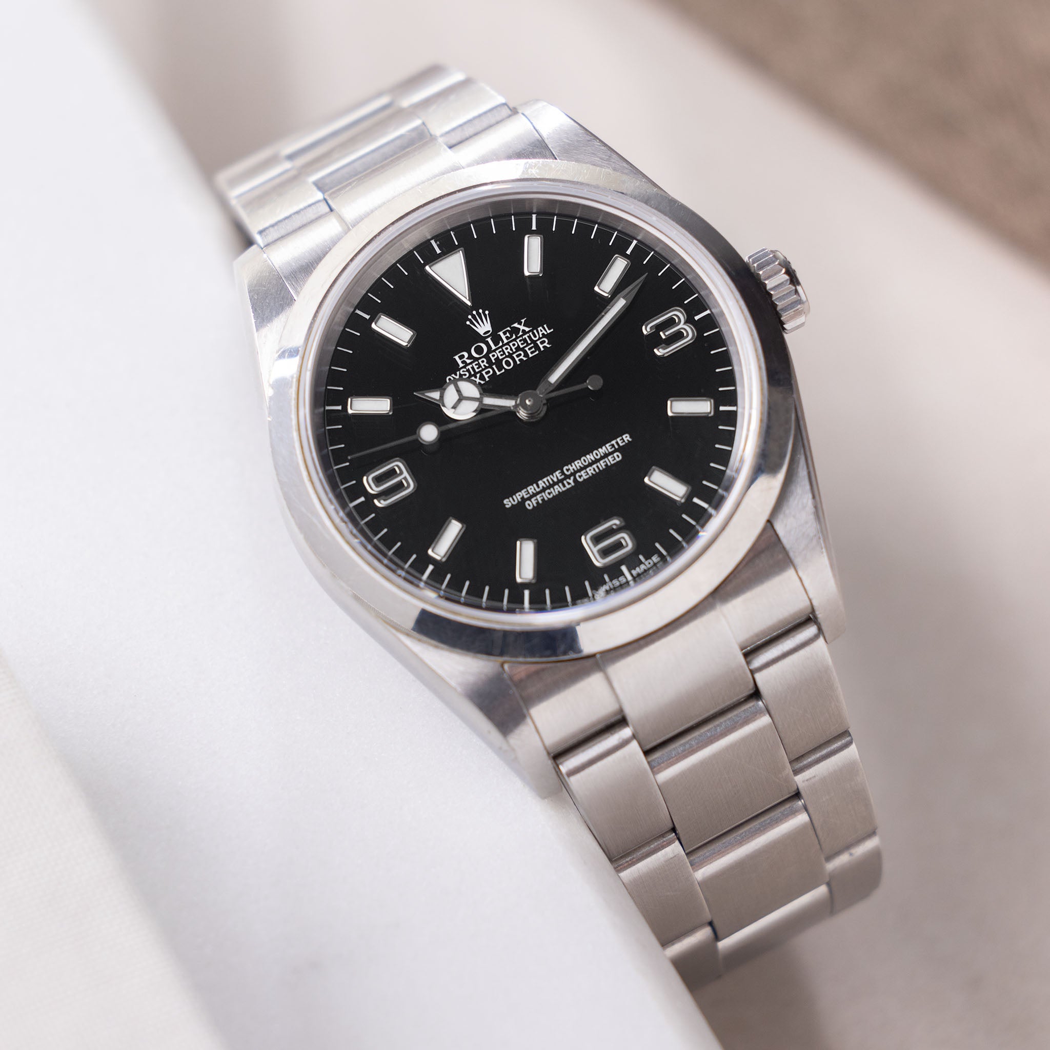 Rolex Explorer 114270 Box und Papiere Unpoliert