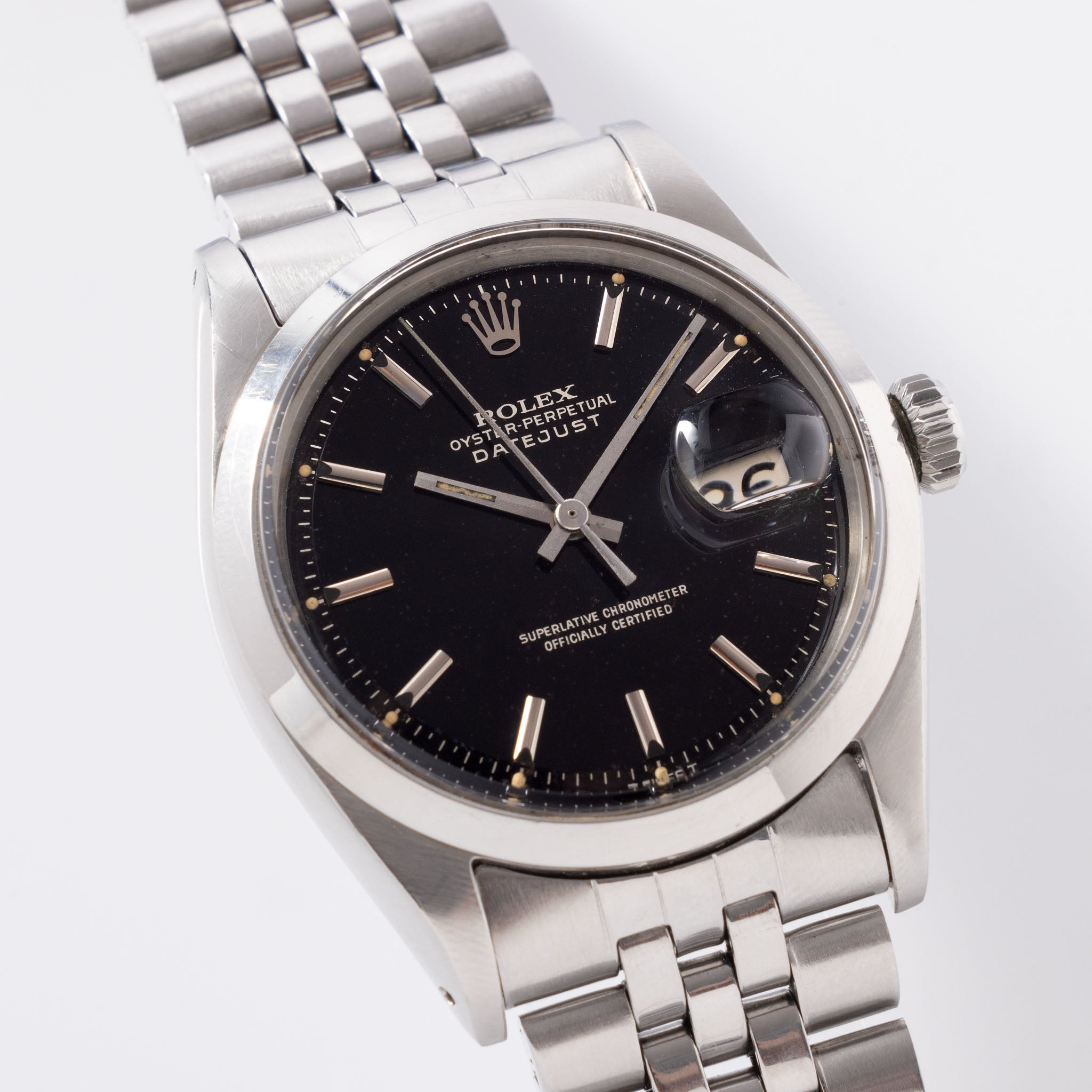 Rolex Datejust Referenz 1600 Gilt Zifferblatt mit Box und Papieren