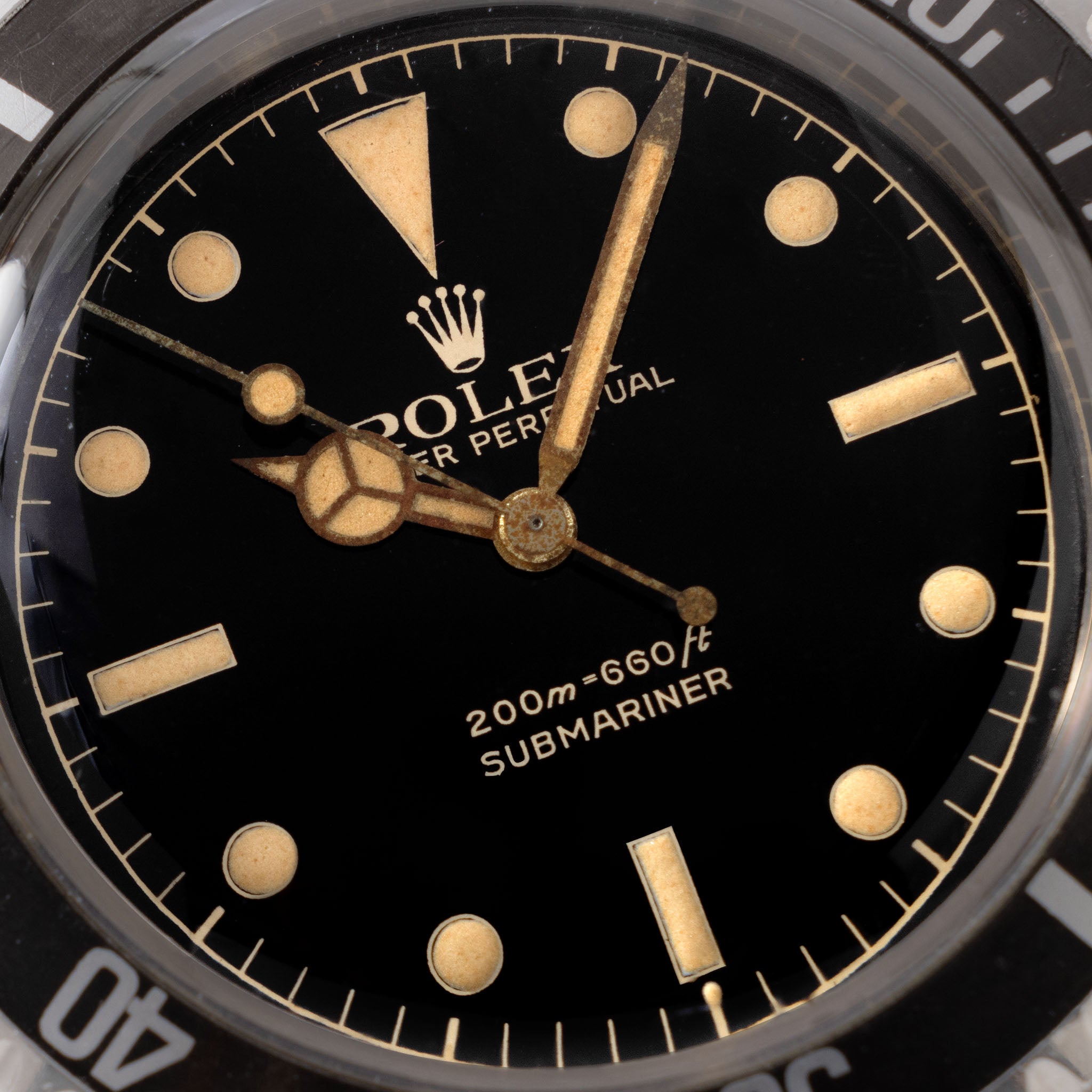 Rolex Submariner Gilt Two-Line Chapter Ring Exclamation Dot Dial Ref 5512