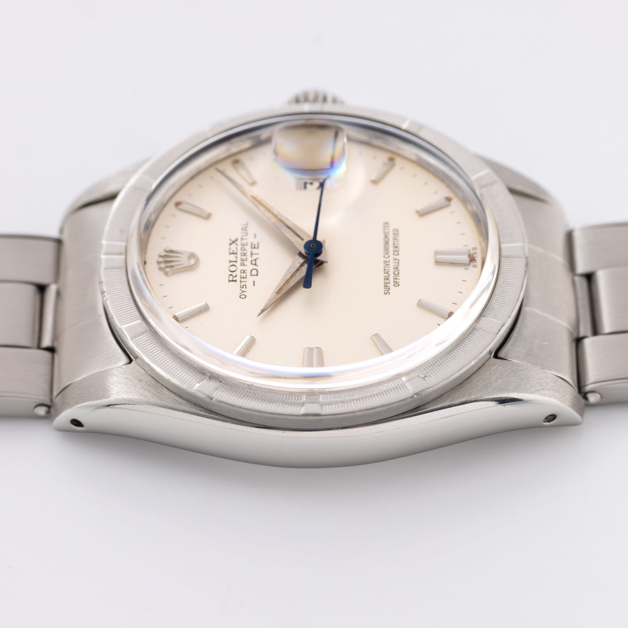 Rolex Oyster Perpetual Date 1501 mattgraues Zifferblatt mit Dauphine-Zeigern
