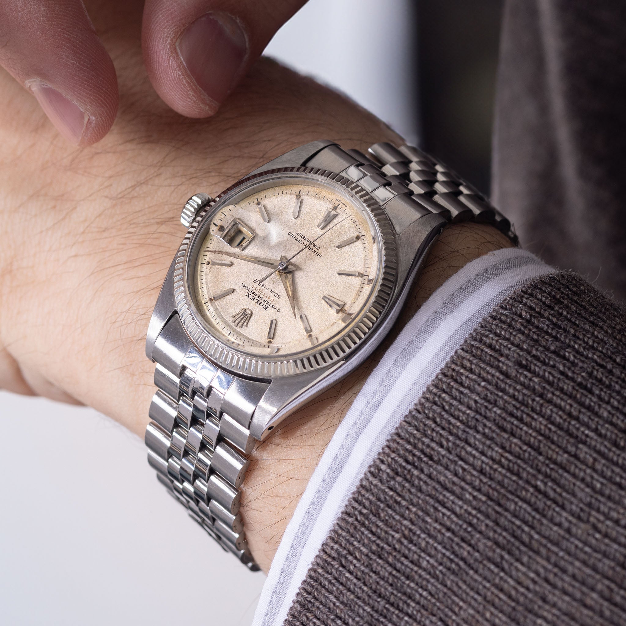 Rolex Datejust Referenz 6305 Ovettone "Schwarze Tiefenangabe"