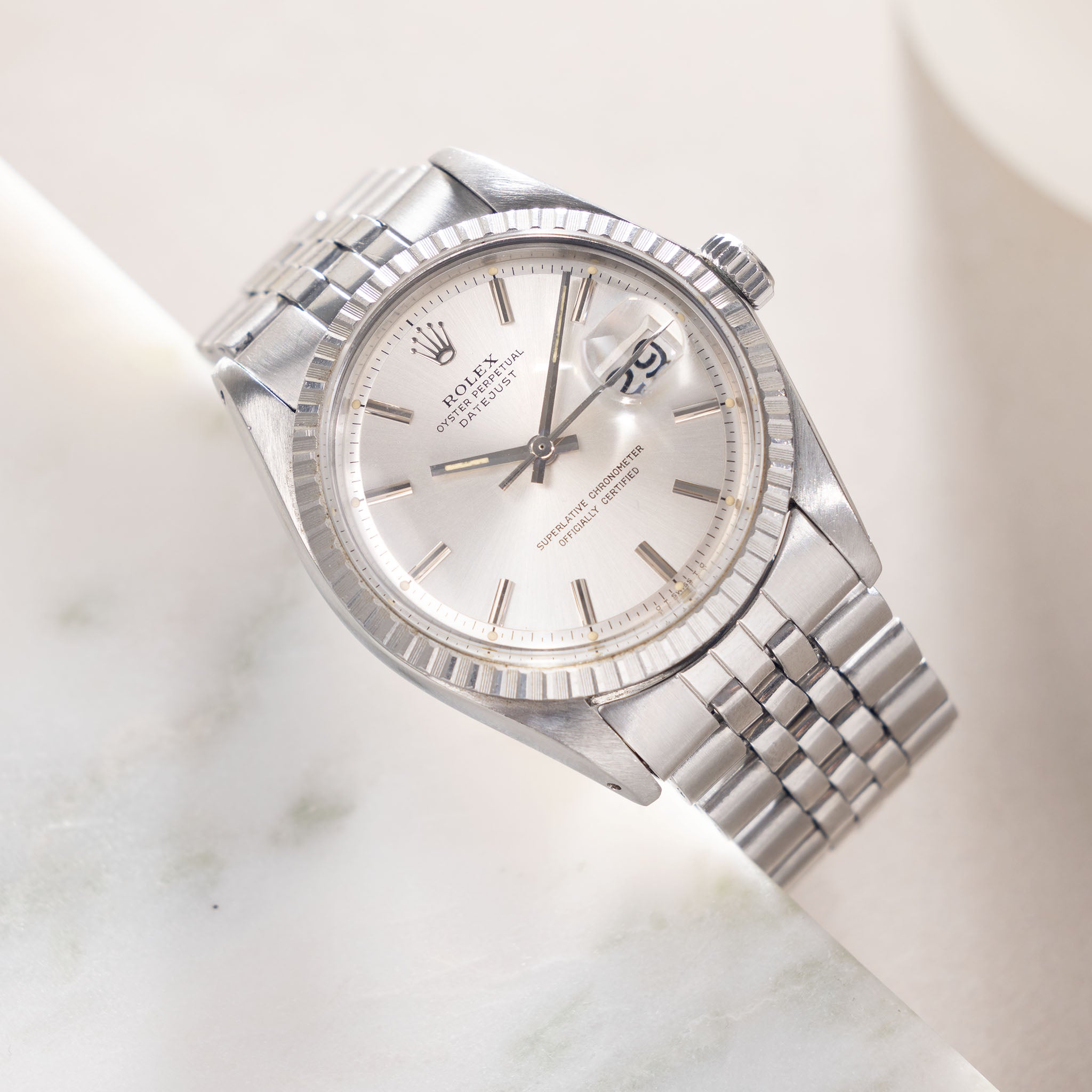 Rolex Datejust Referenz 1603 Silbernes Sigma Zifferblatt