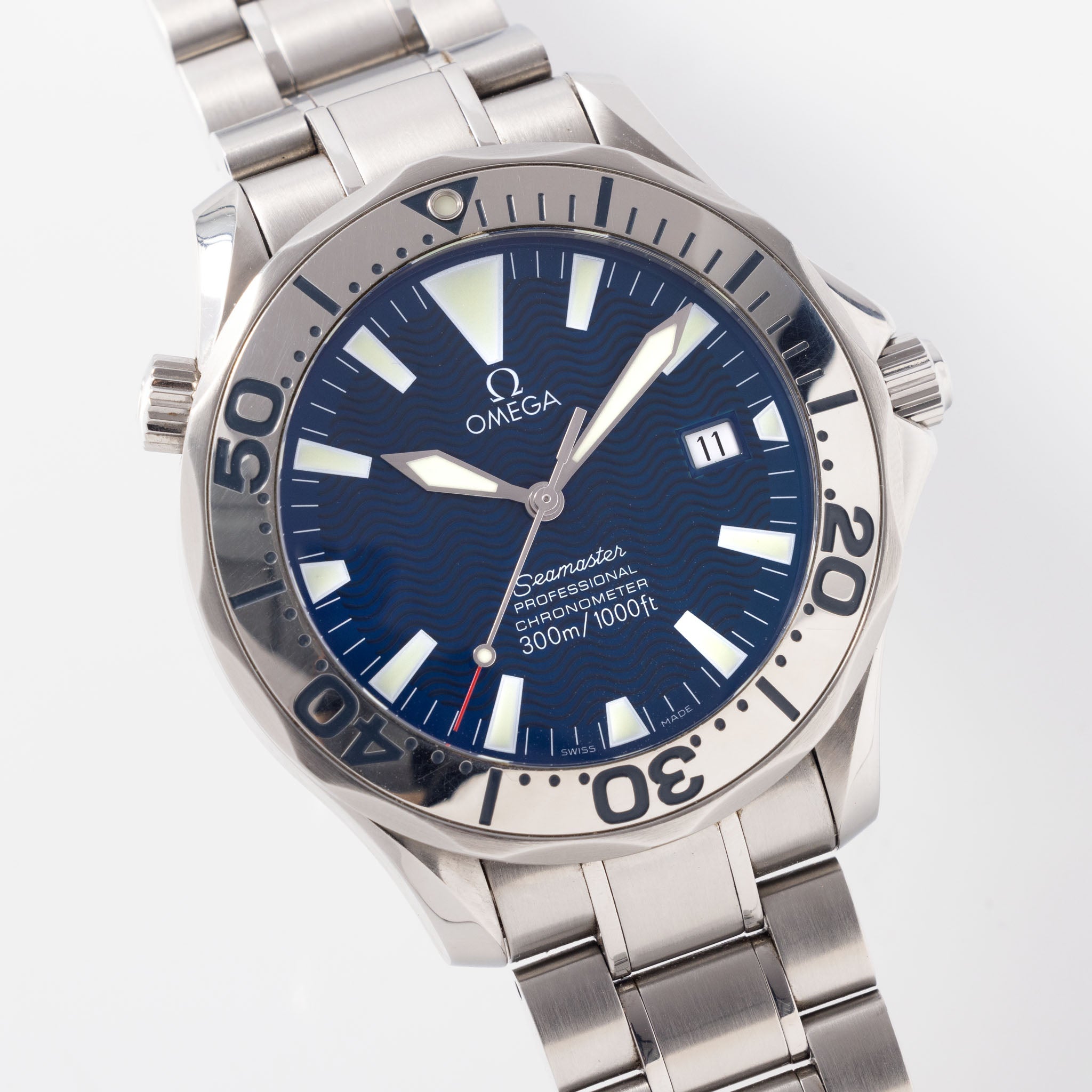 Omega Seamaster 300 Blaues Wave Zifferblatt Referenz 2255.80