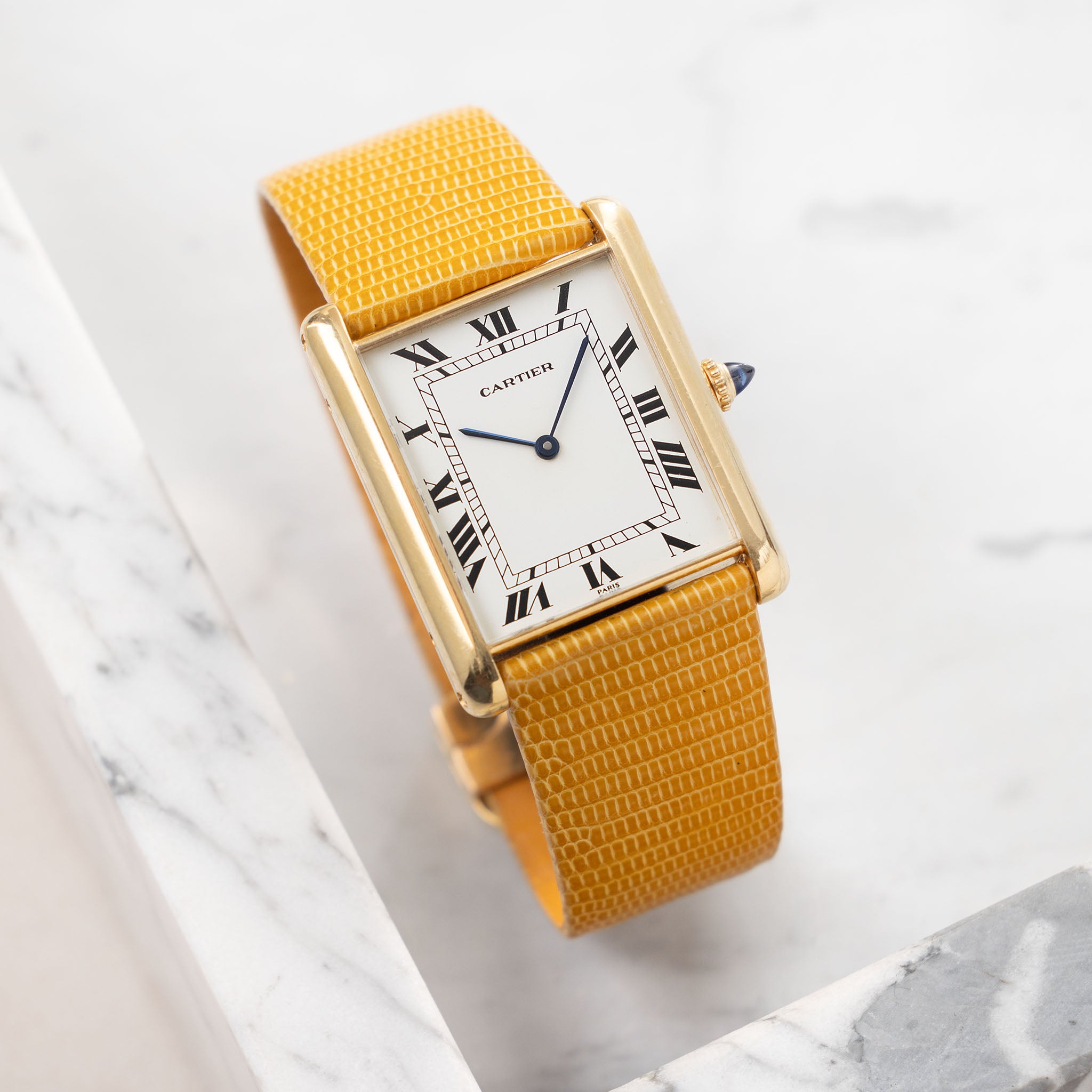 Cartier Tank Jumbo Automatique 18 Karat Gelbgold "Paris Zifferblatt"