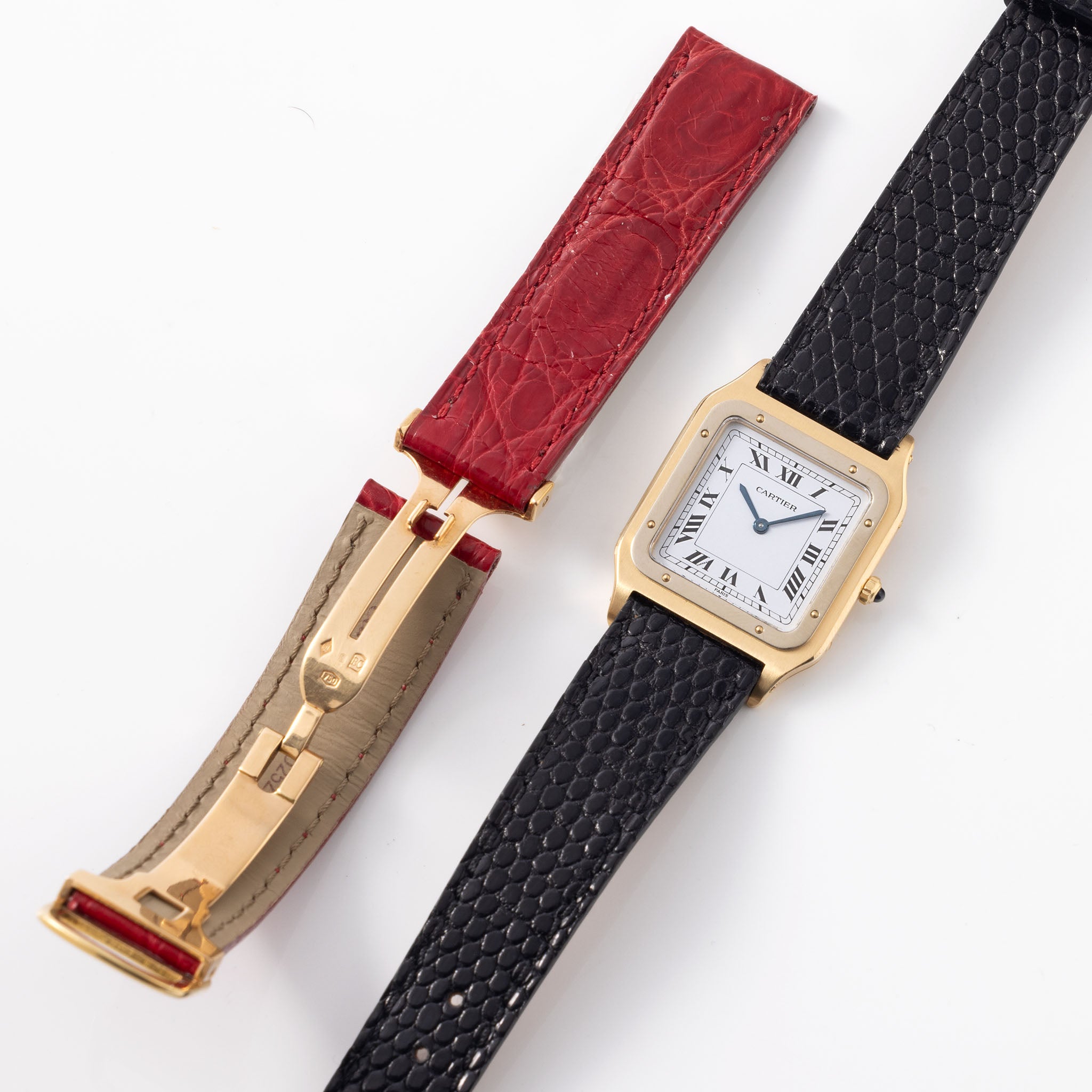 Cartier Santos Dumont "Deux Ors" Extra Thin 18 Karat Gold Bicolor Referenz 96061