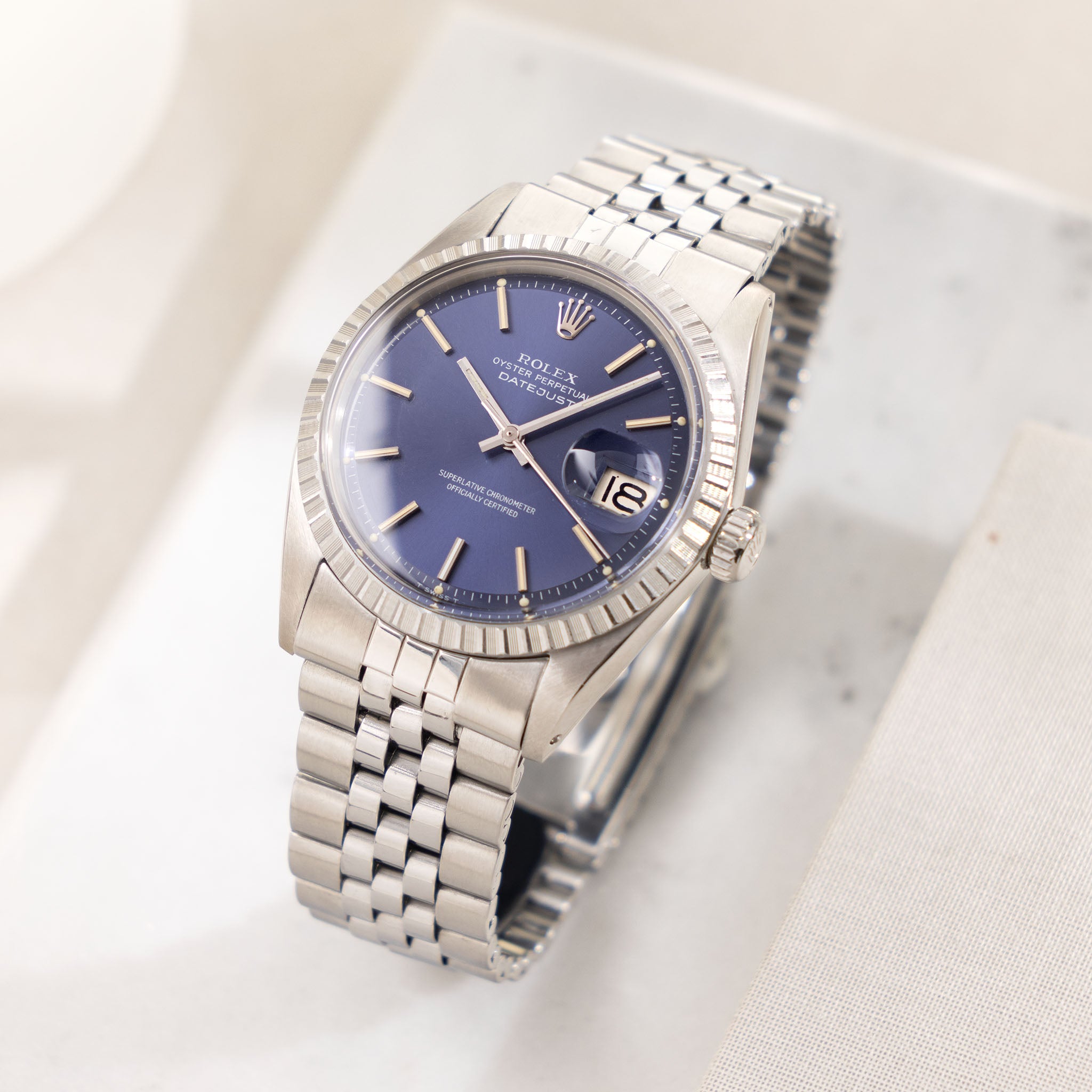 Rolex Datejust 1603 Mit Blauem Soleil Zifferblatt