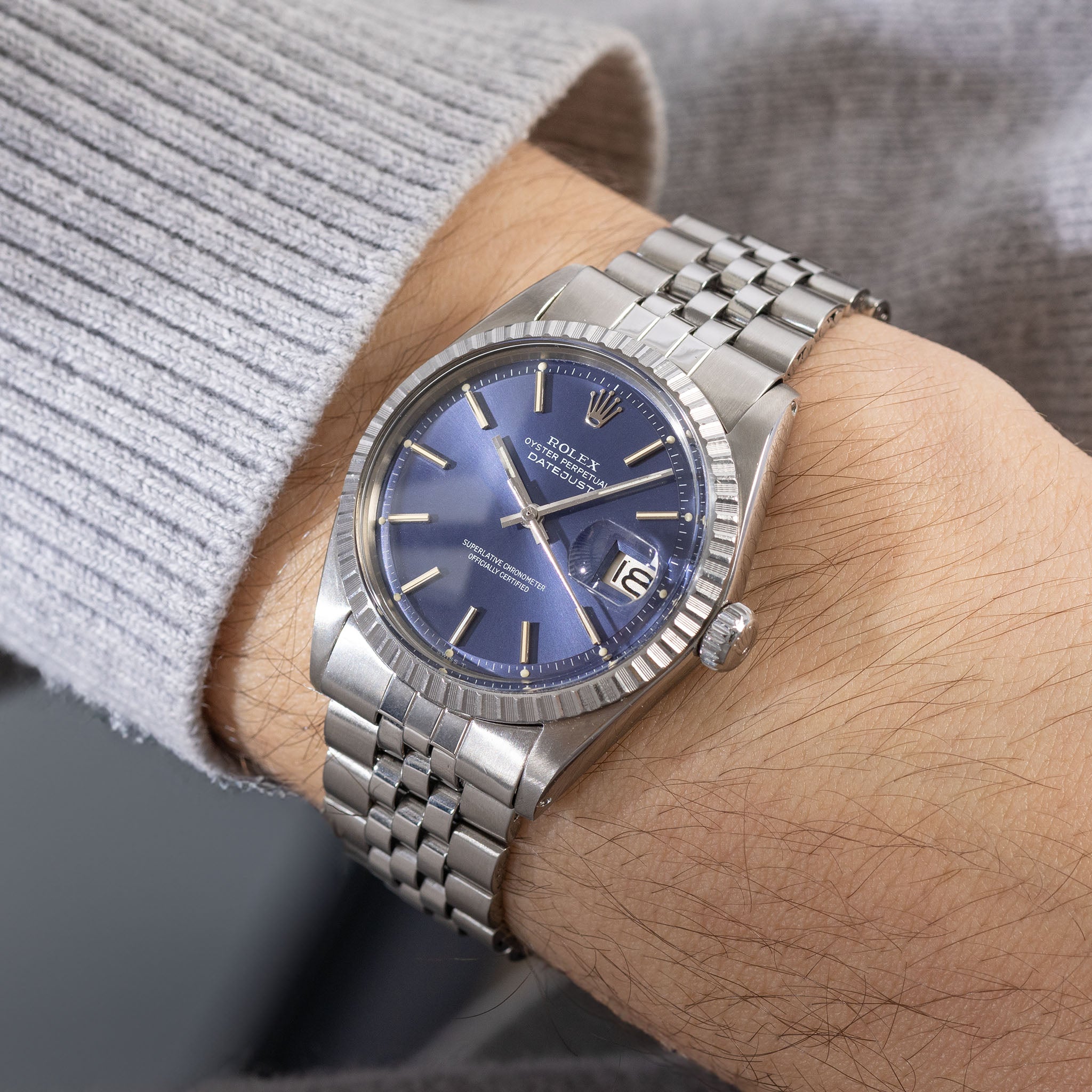 Rolex Datejust 1603 Mit Blauem Soleil Zifferblatt