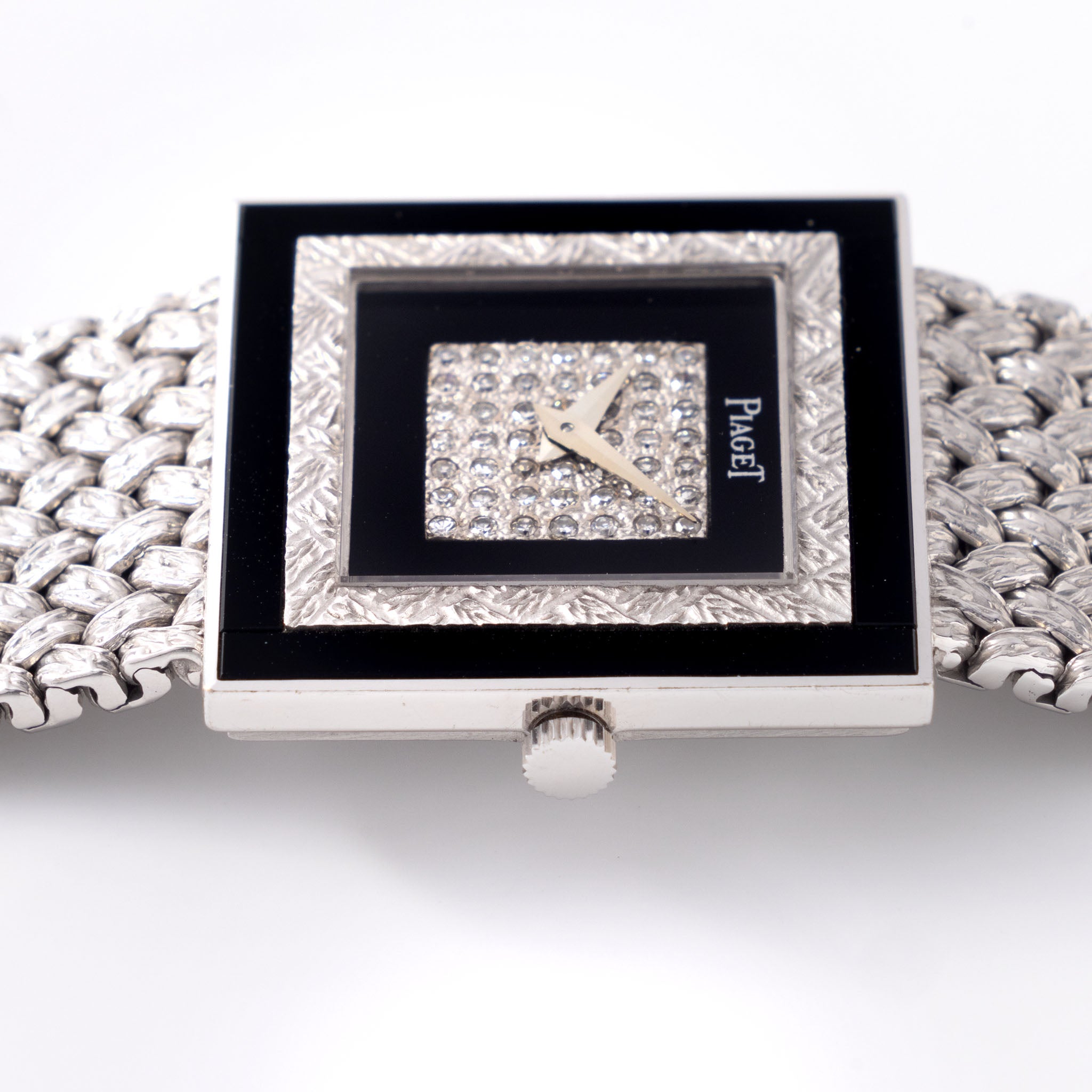 Piaget Altipiano Weiẞgold mit Diamanten und Onyx besetztem Zifferblatt mit Box und Papieren Referenz 9200