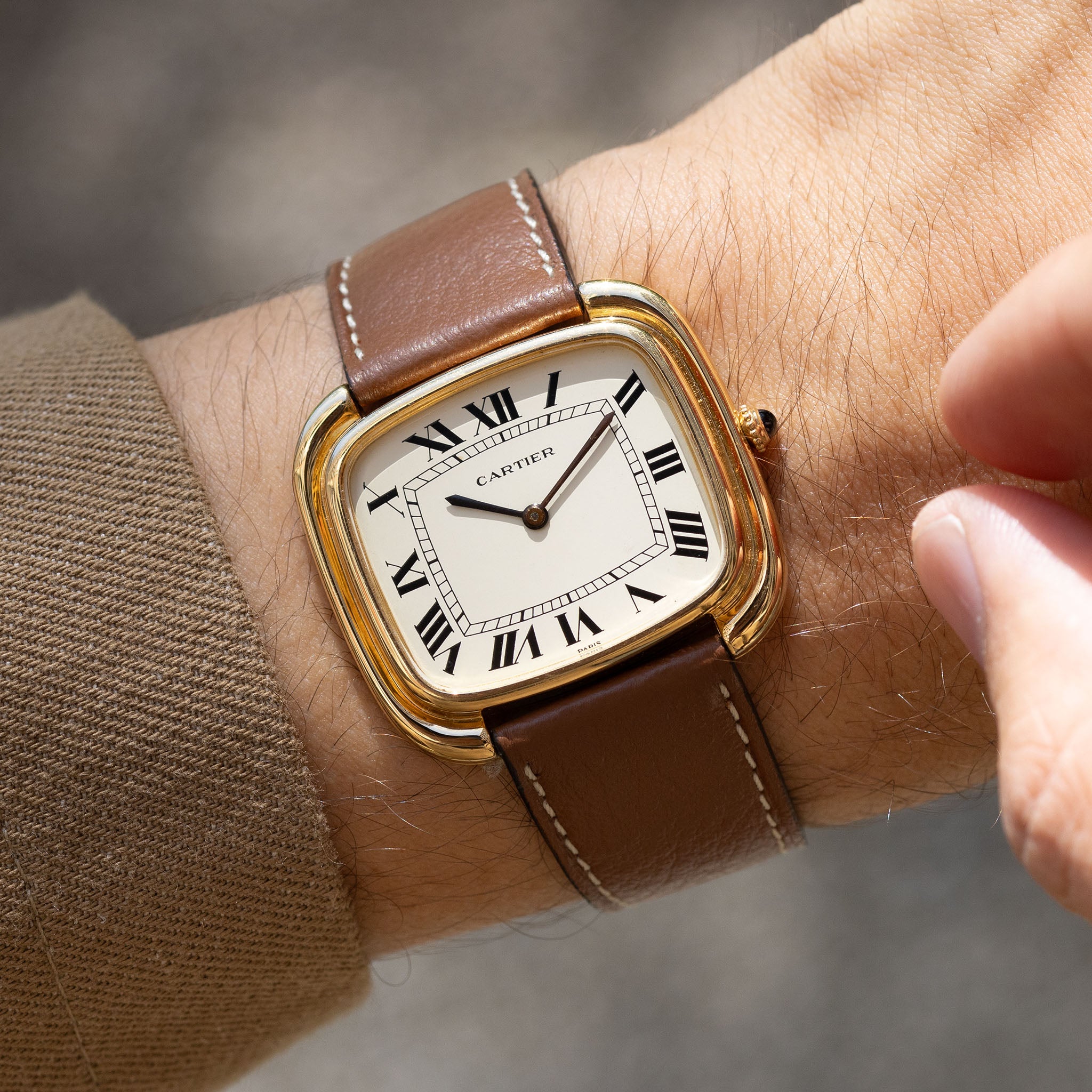 Cartier Gondole Horizontale Jumbo Cream Paris Zifferblatt Referenz 9705
