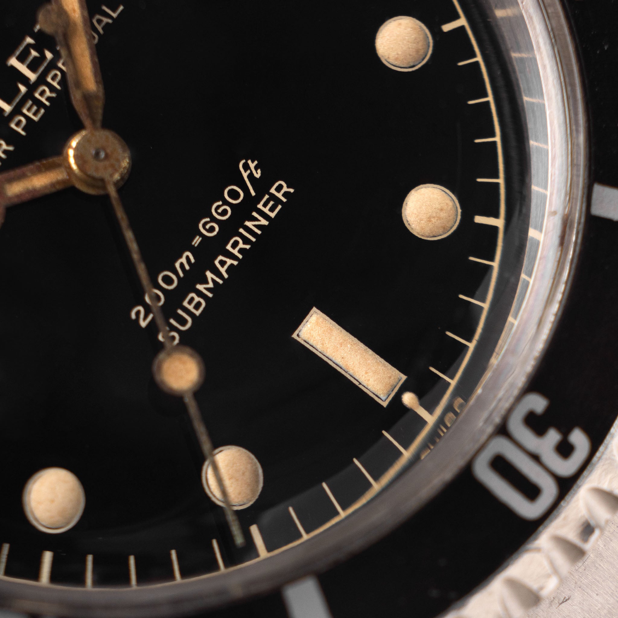 Rolex Submariner Gilt Two-Line Chapter Ring Exclamation Dot Dial Ref 5512