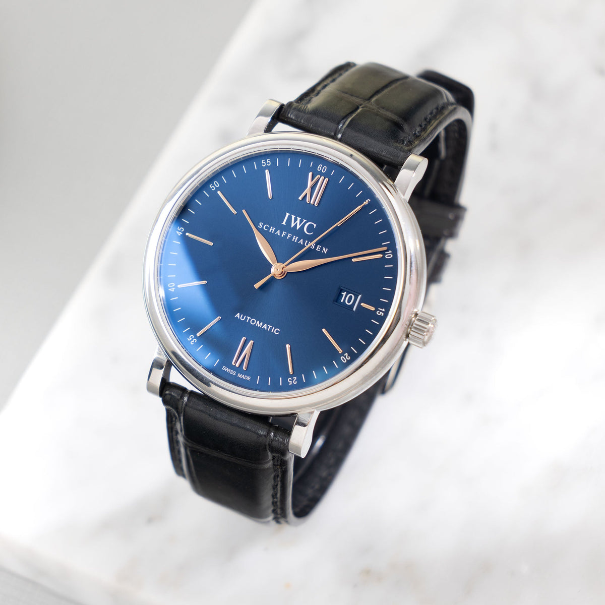 IWC Portofino Blue soleil dial box and paper set" Khanjar "ref IW356523