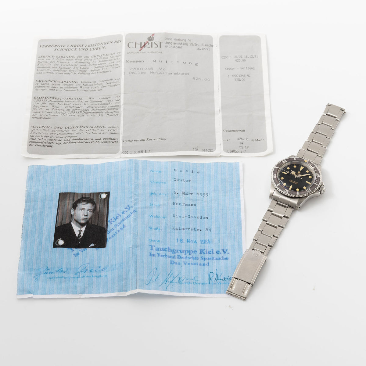 Rolex Submariner Gilt dial ref 5513 first owner provenance