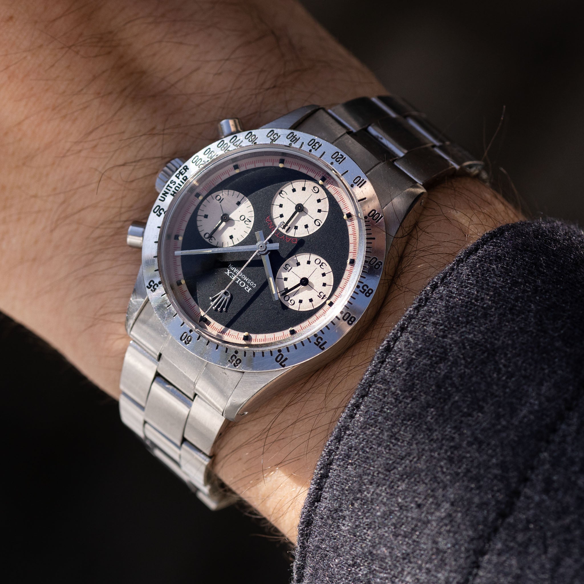 Rolex Cosmograph Daytona 6262 Black Tri-Color Exotic Dial dial with Rolex service paper