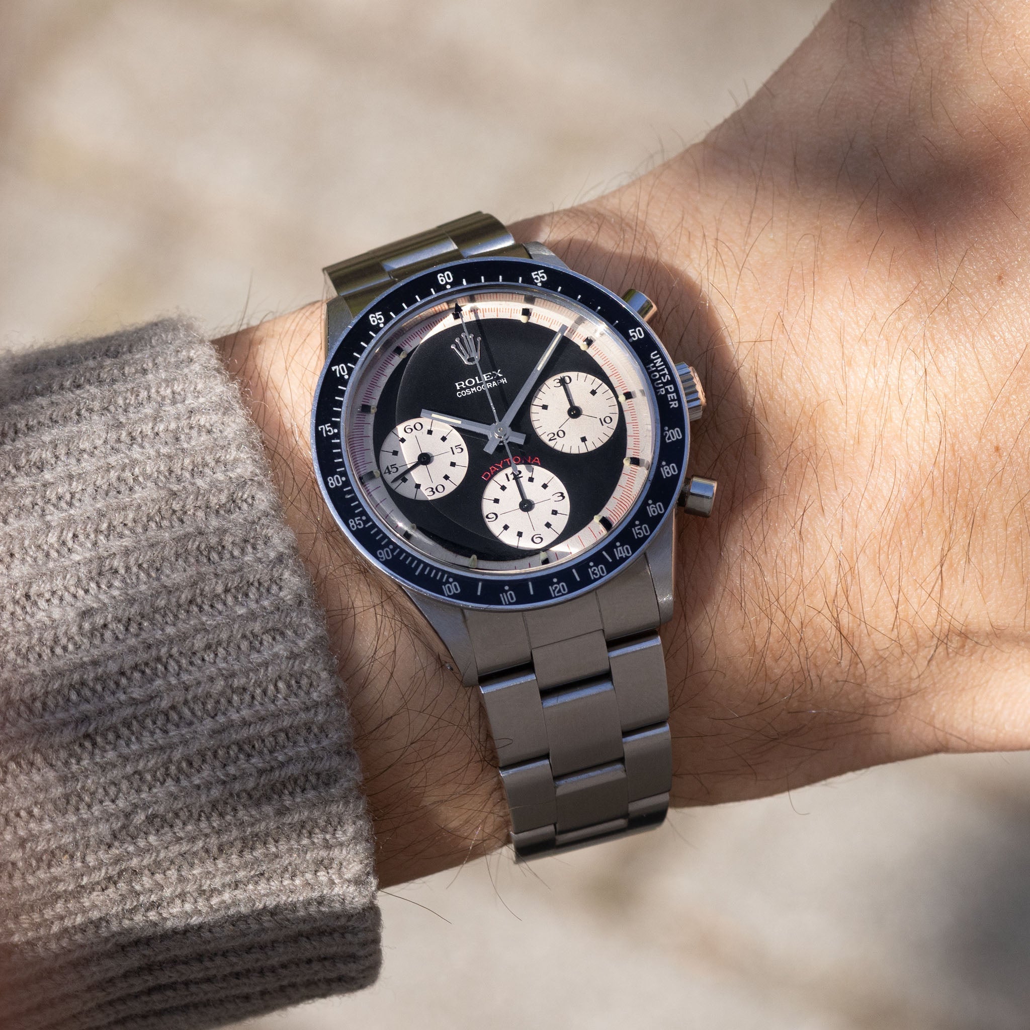 Rolex Cosmograph Daytona 6241 Black Tri-Color Exotic Dial dial with Rolex service papers