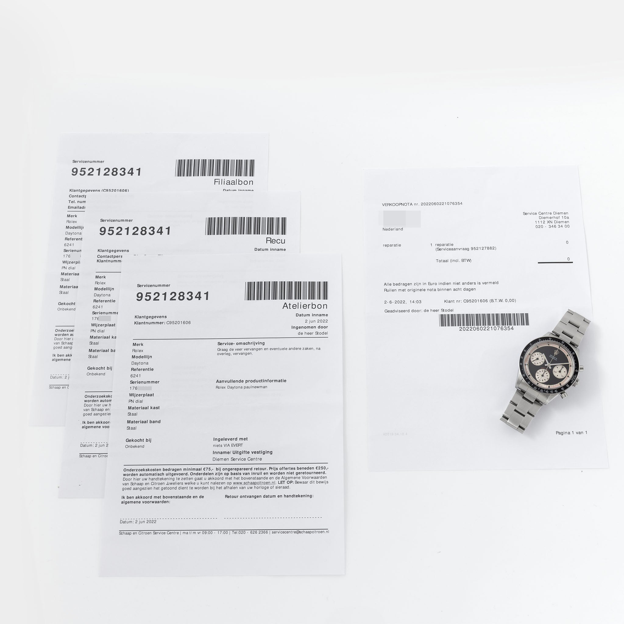 Rolex Cosmograph Daytona 6241 Black Tri-Color Exotic Dial dial with Rolex service papers