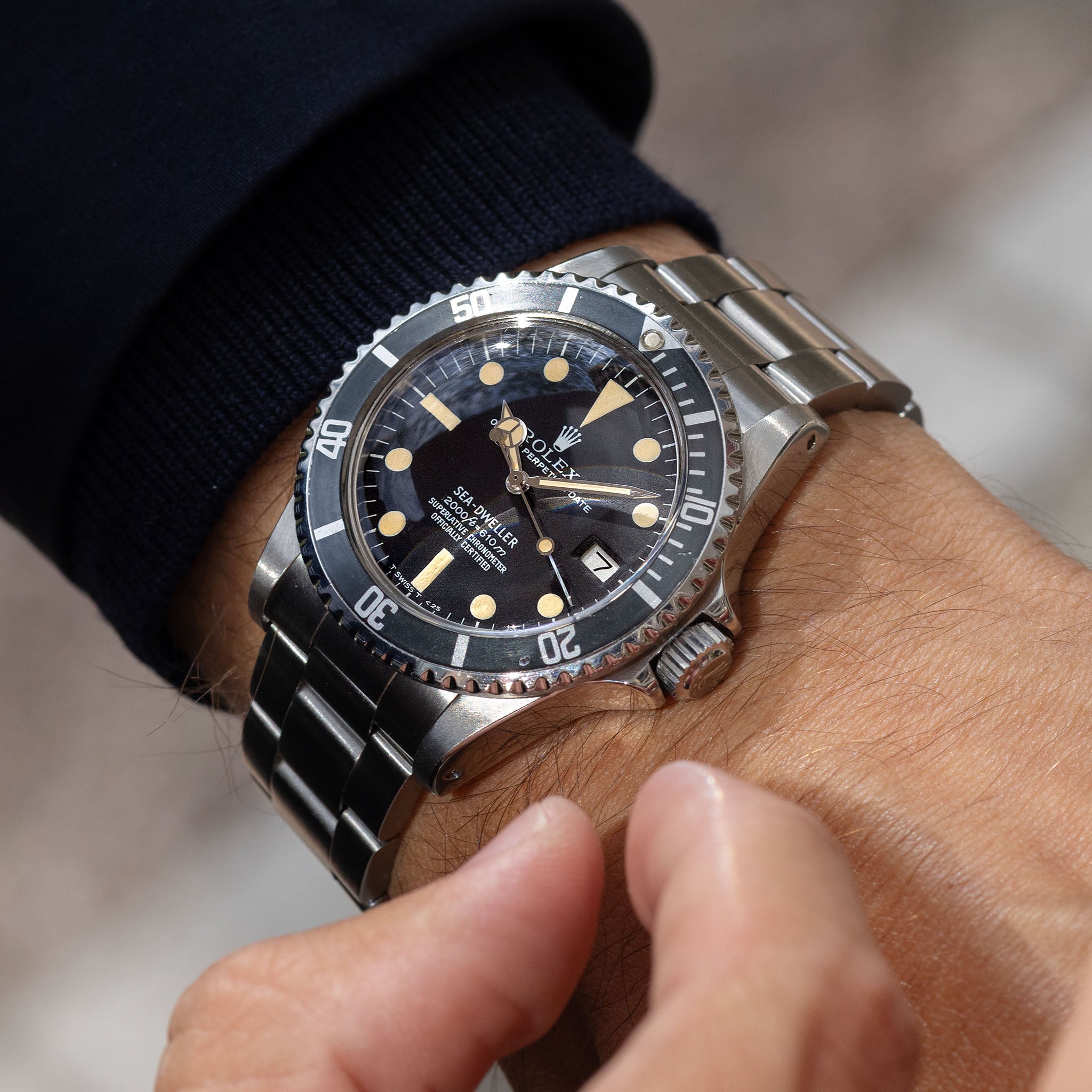 Rolex Sea-dweller ref 1665 MK2 Rail dial with Vivid Patina Box and Service Papers