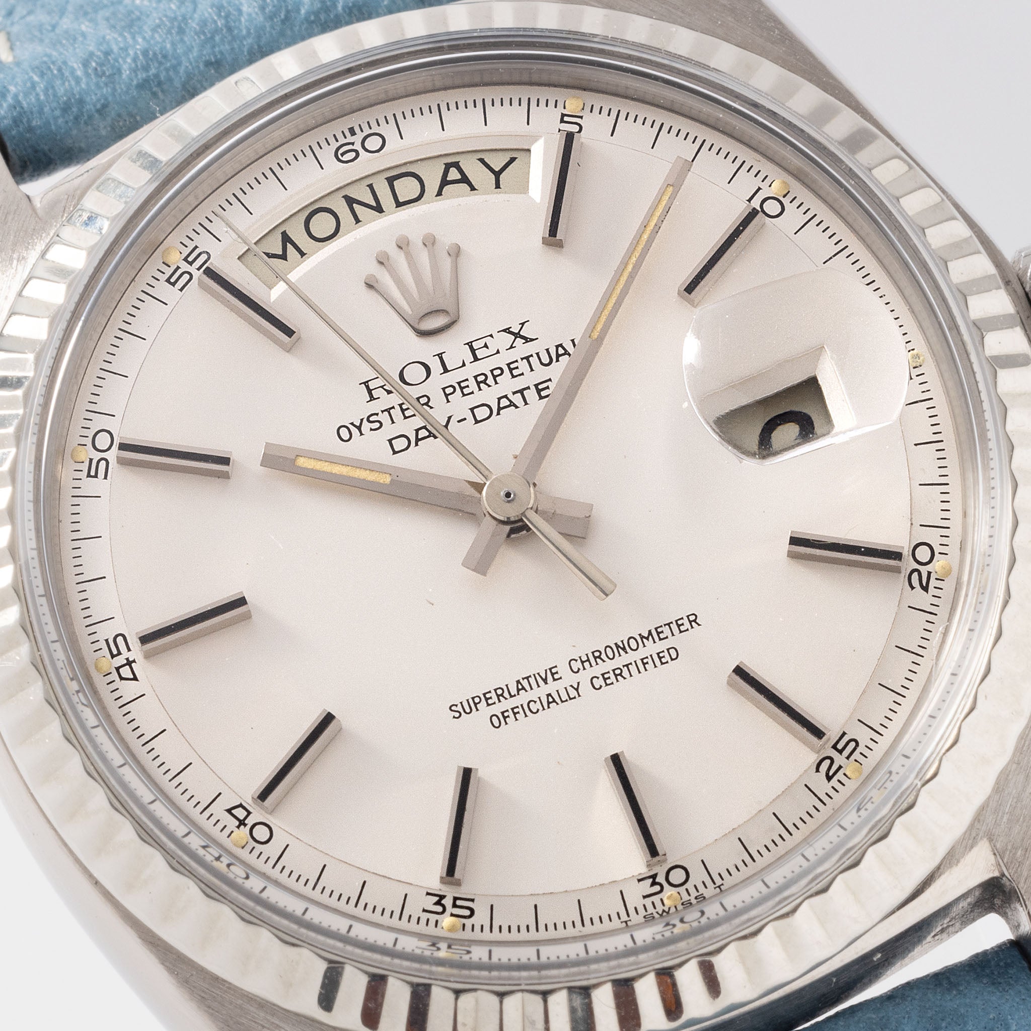 Rolex Day-Date 1803-9 Weißgold-Mattsilber Zifferblatt