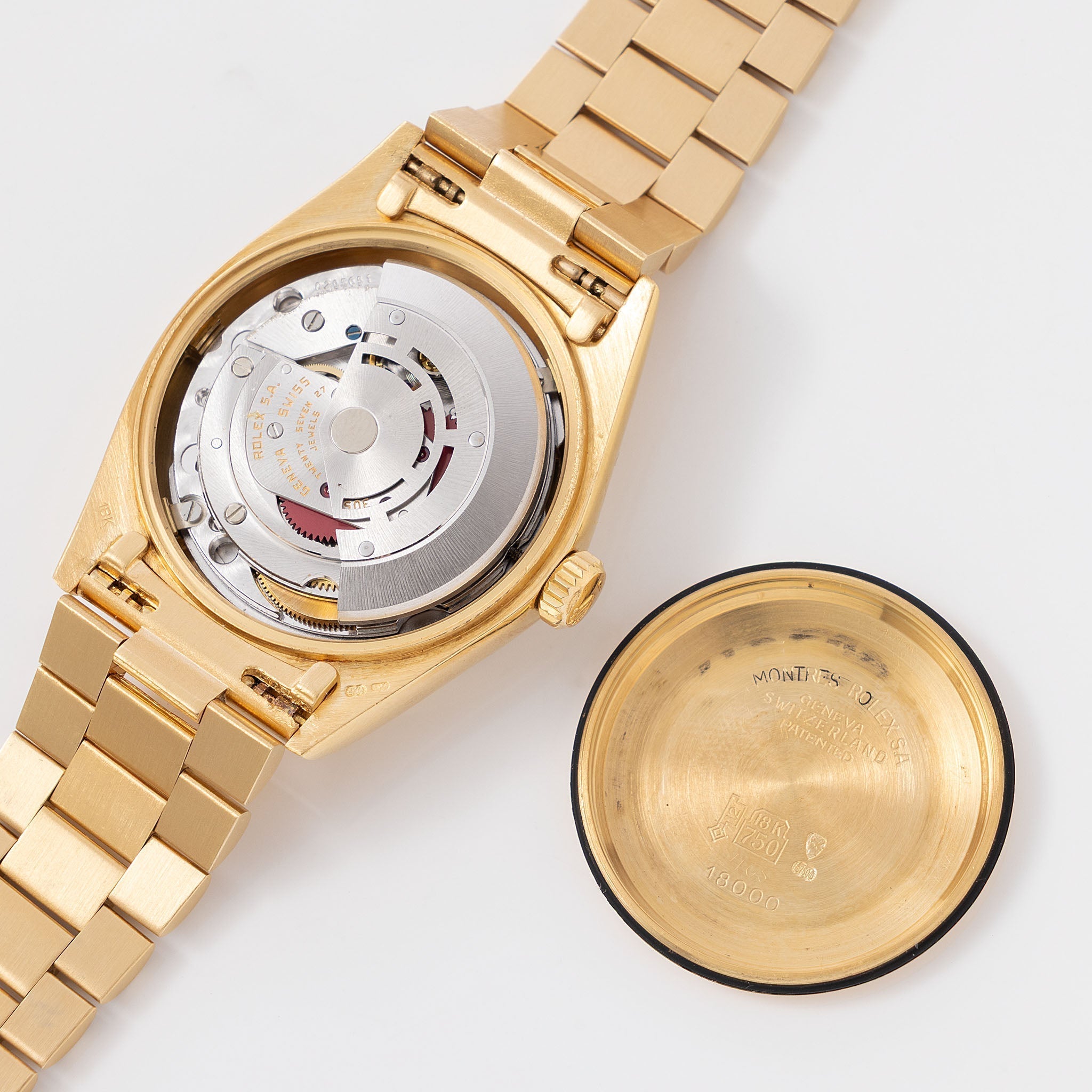 Rolex Day-Date Ref. 18078 Champagne String Diamond Dial with Bark Finish in 18k Yellow Gold