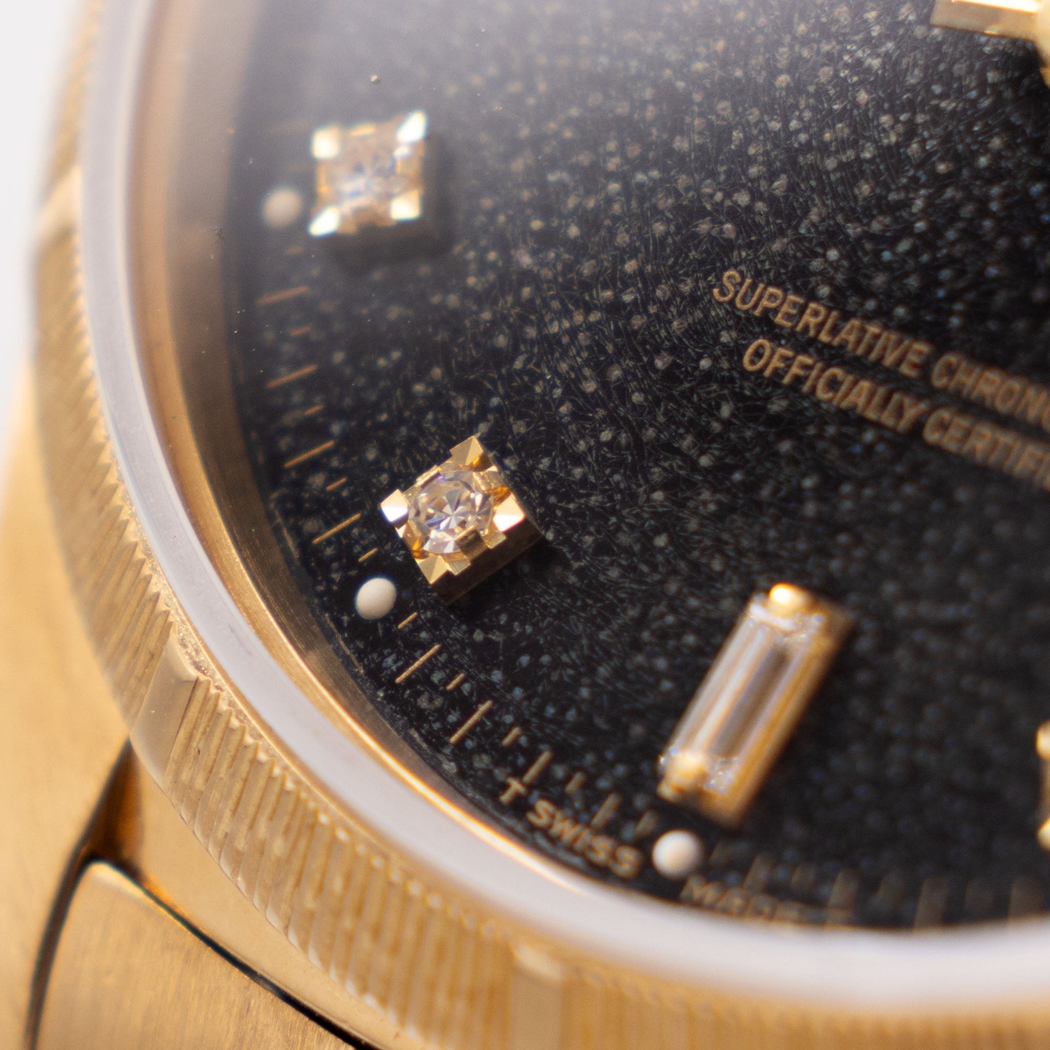 Rolex Day-Date Black Diamond "Stingray Patina" Dial Bark Finish Box and Paper Set Ref. 18078