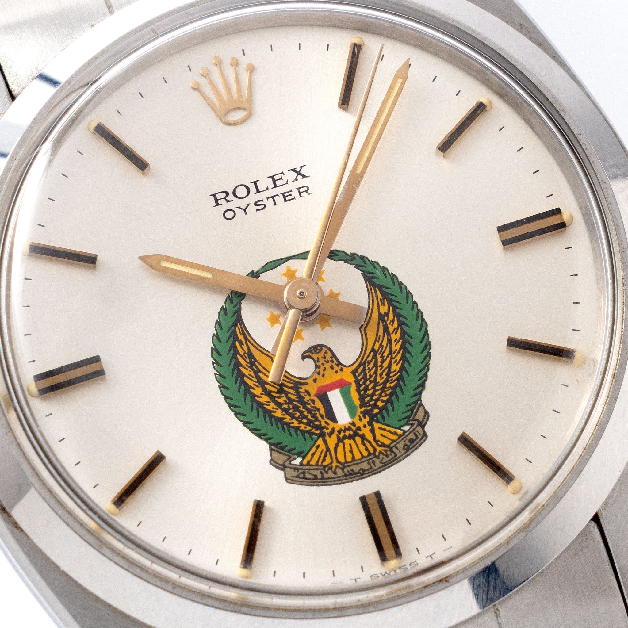 Rolex Oyster Silver UAE logo dial ref 6426