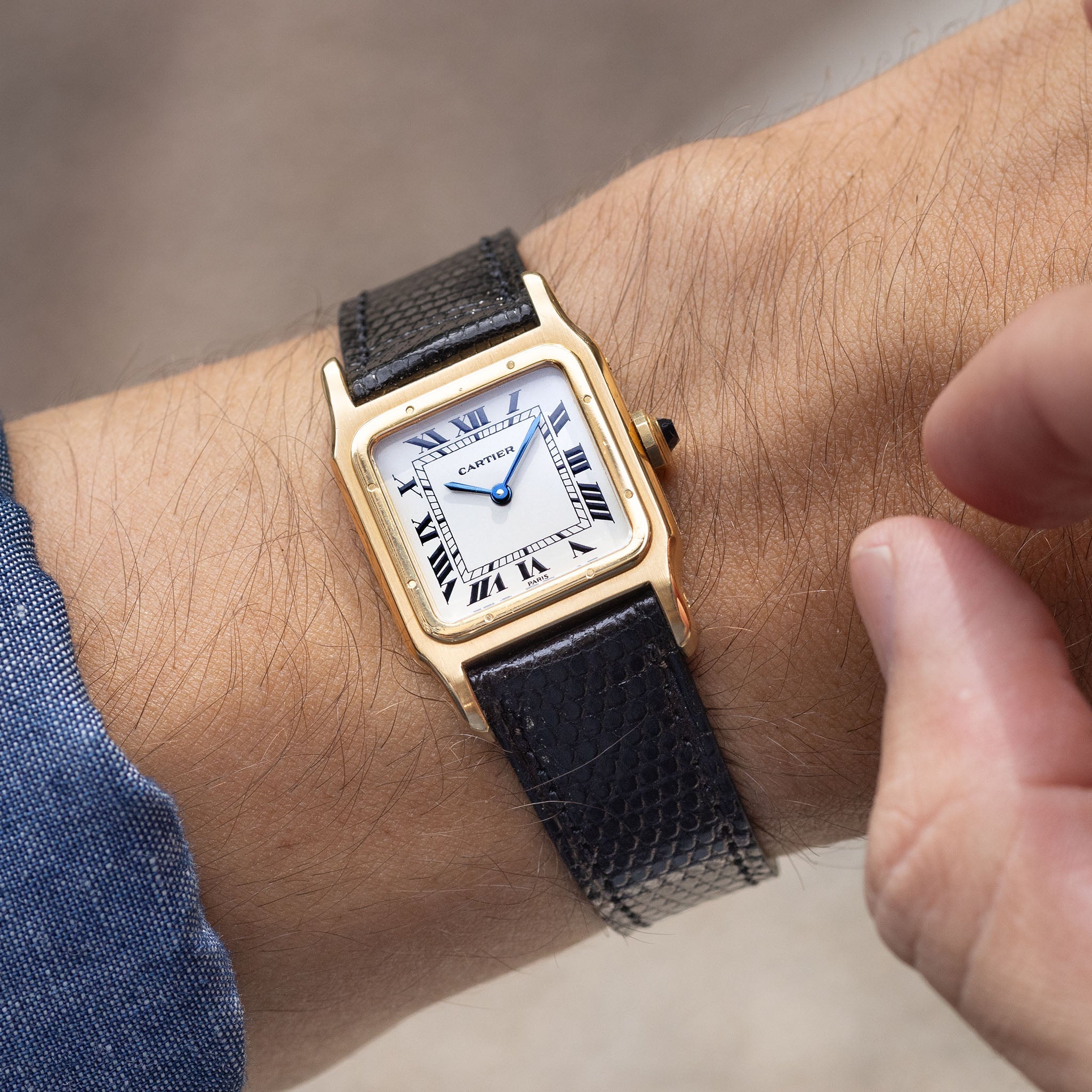 Cartier Santos Dumont Paris Dial in 18k yellow gold ref 78097