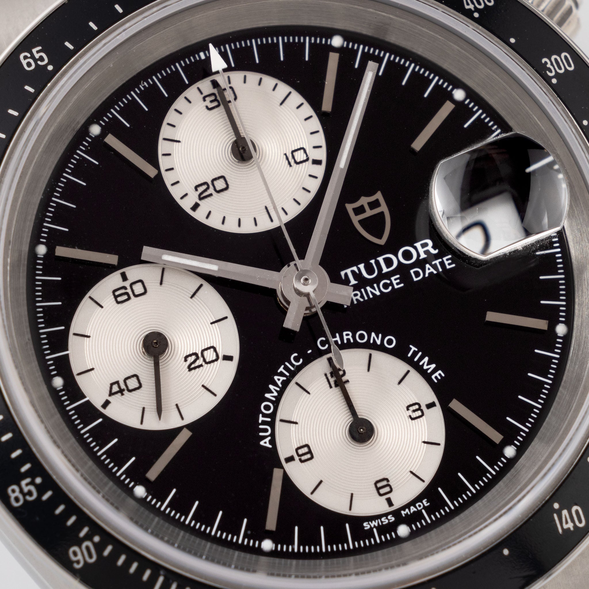 Tudor Prince Date "Small block" Chronograph Black Dial ref. 79260
