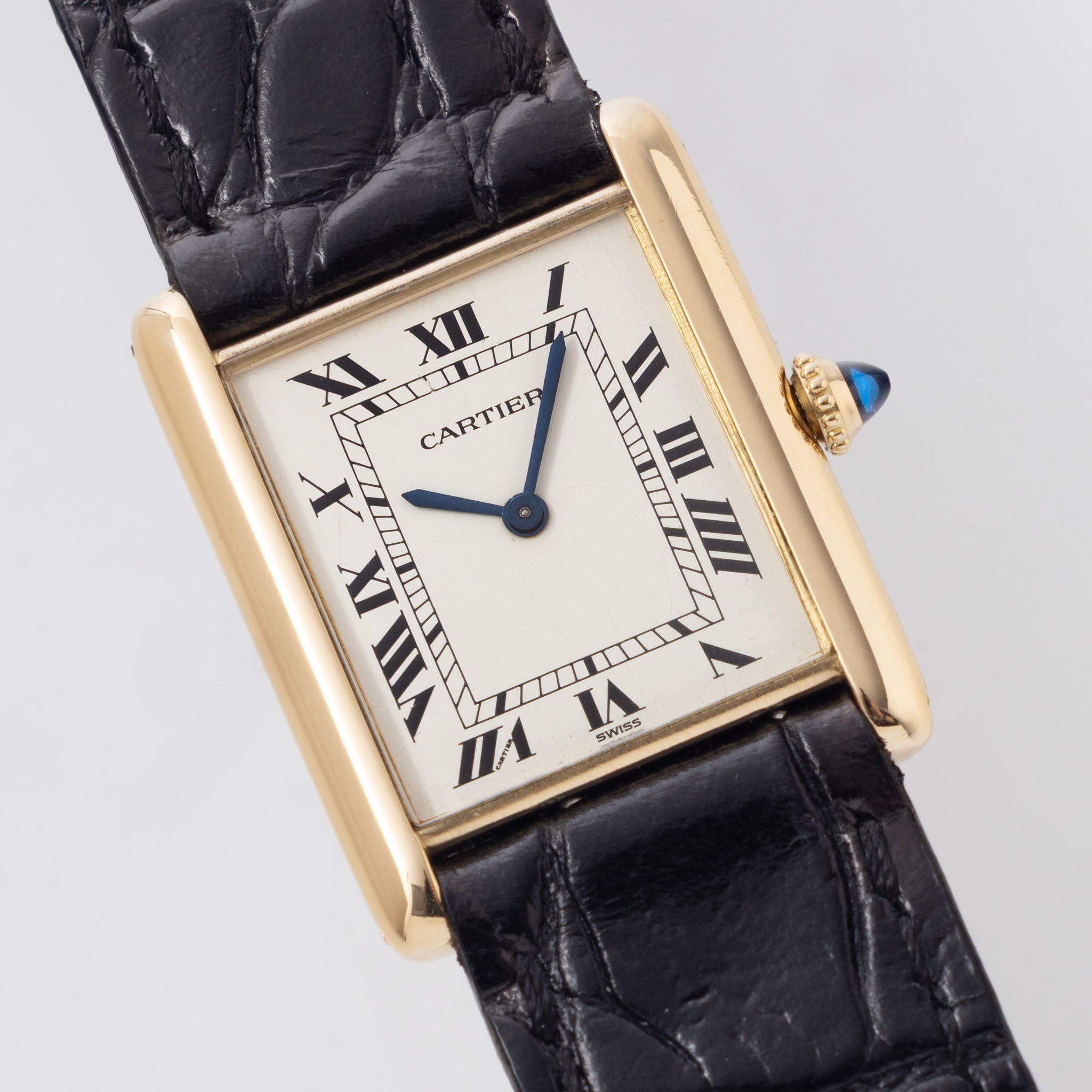 Cartier Tank Louis ultra thin cream dial ref 96019 in 18 k yellow gold