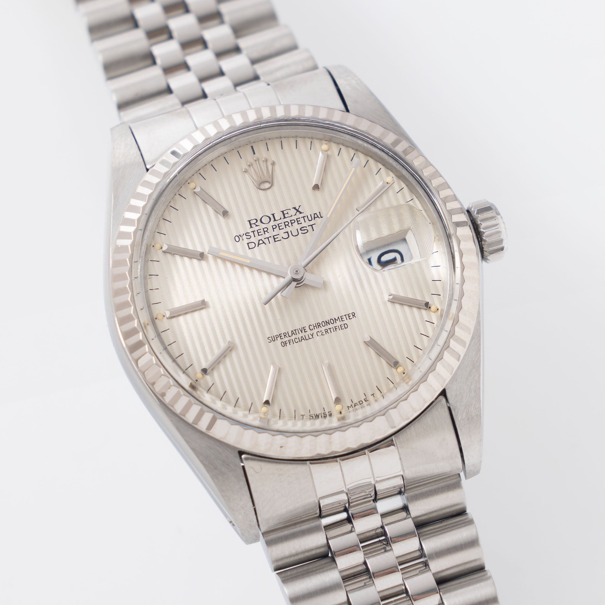 Rolex Datejust cream Tapestry dial ref 16014