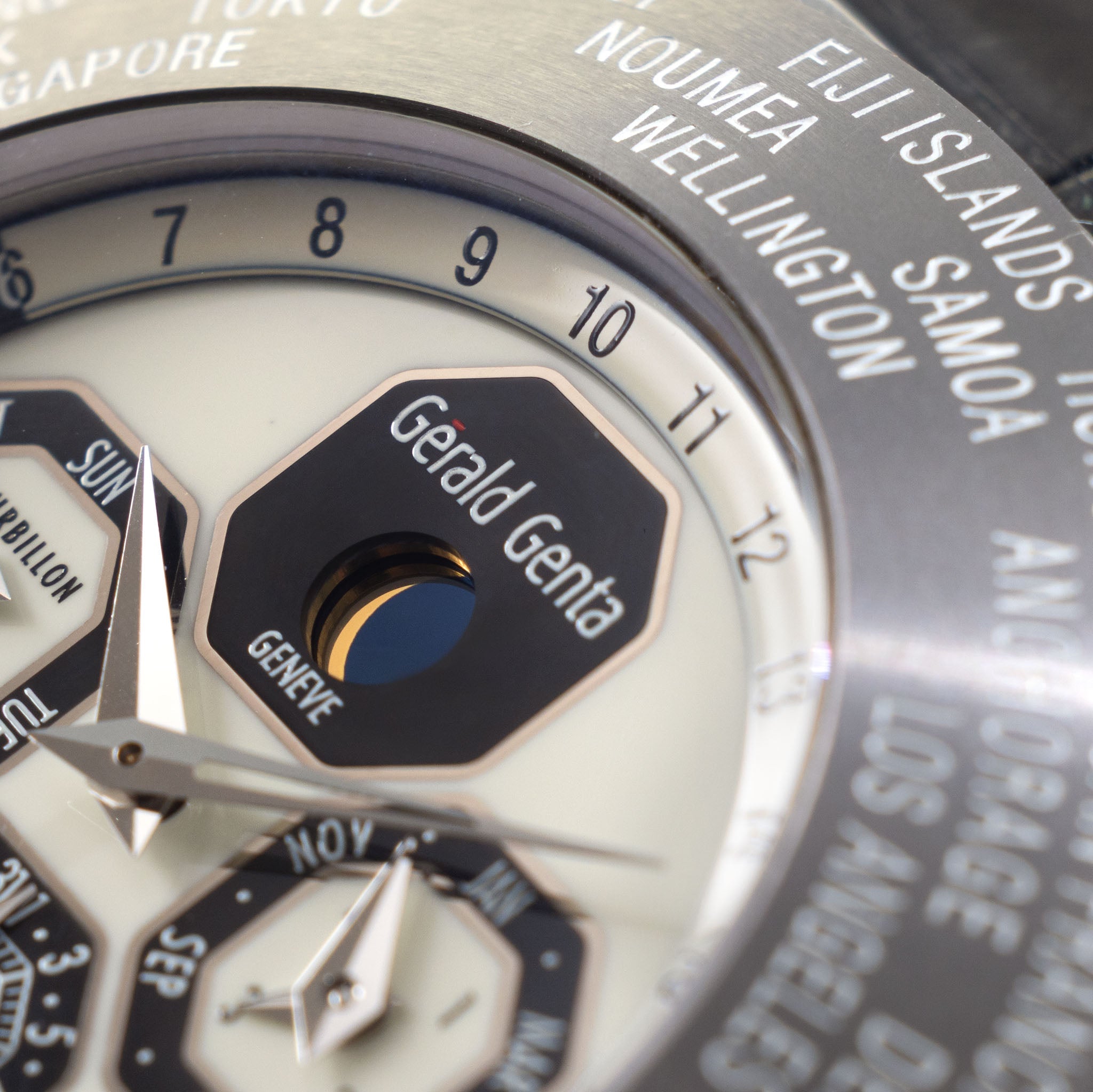 Gérald Genta Octo Perpetual Calendar , Moonphase , World time, GMT,Tourbilion in platinum / tantalum ref OTW.76