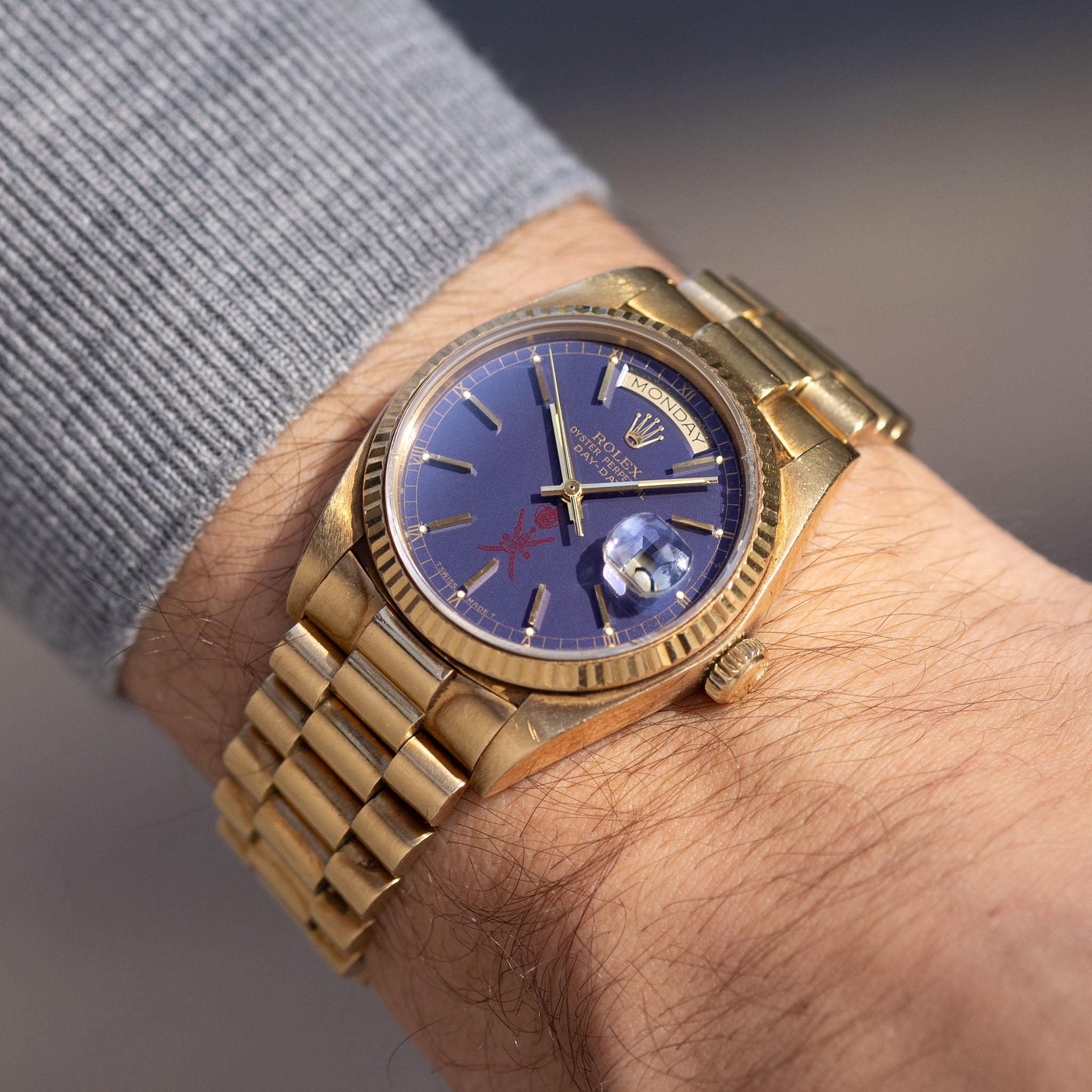 Rolex Day-Date 18038 Purple Khanjar dial from original owner’s family with Provenance