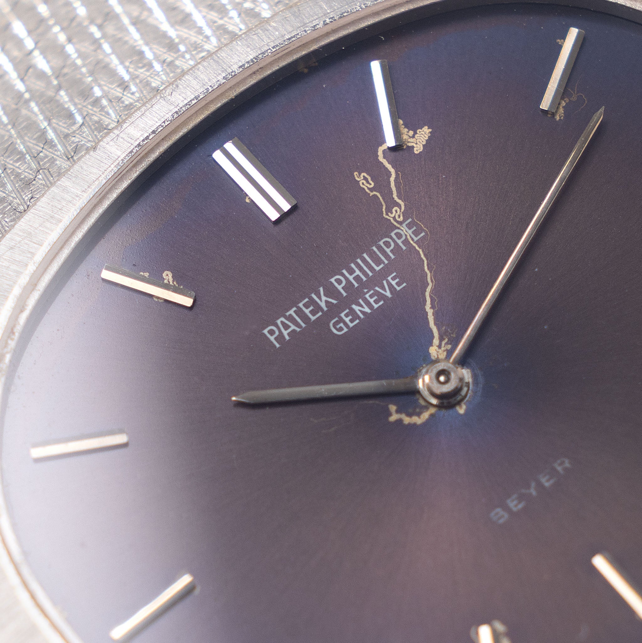 Patek Philippe Golden Ellipse in 18k White Gold ref 3545 Double Signed Beyer Colour Changed Dial “Lightning Bolt “