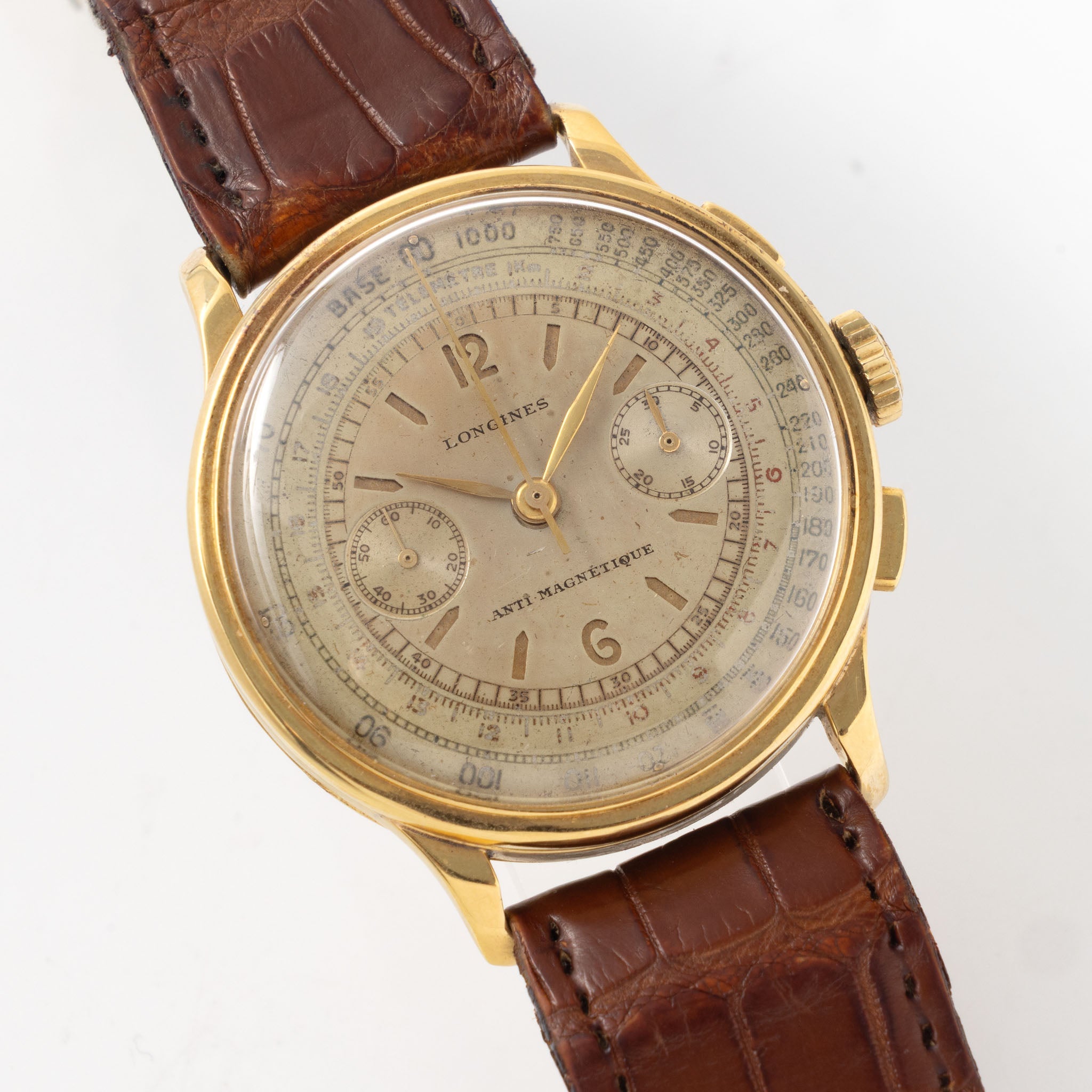 Longines 13ZN Chronograph Sandwich Dial in 18k Yellow Gold