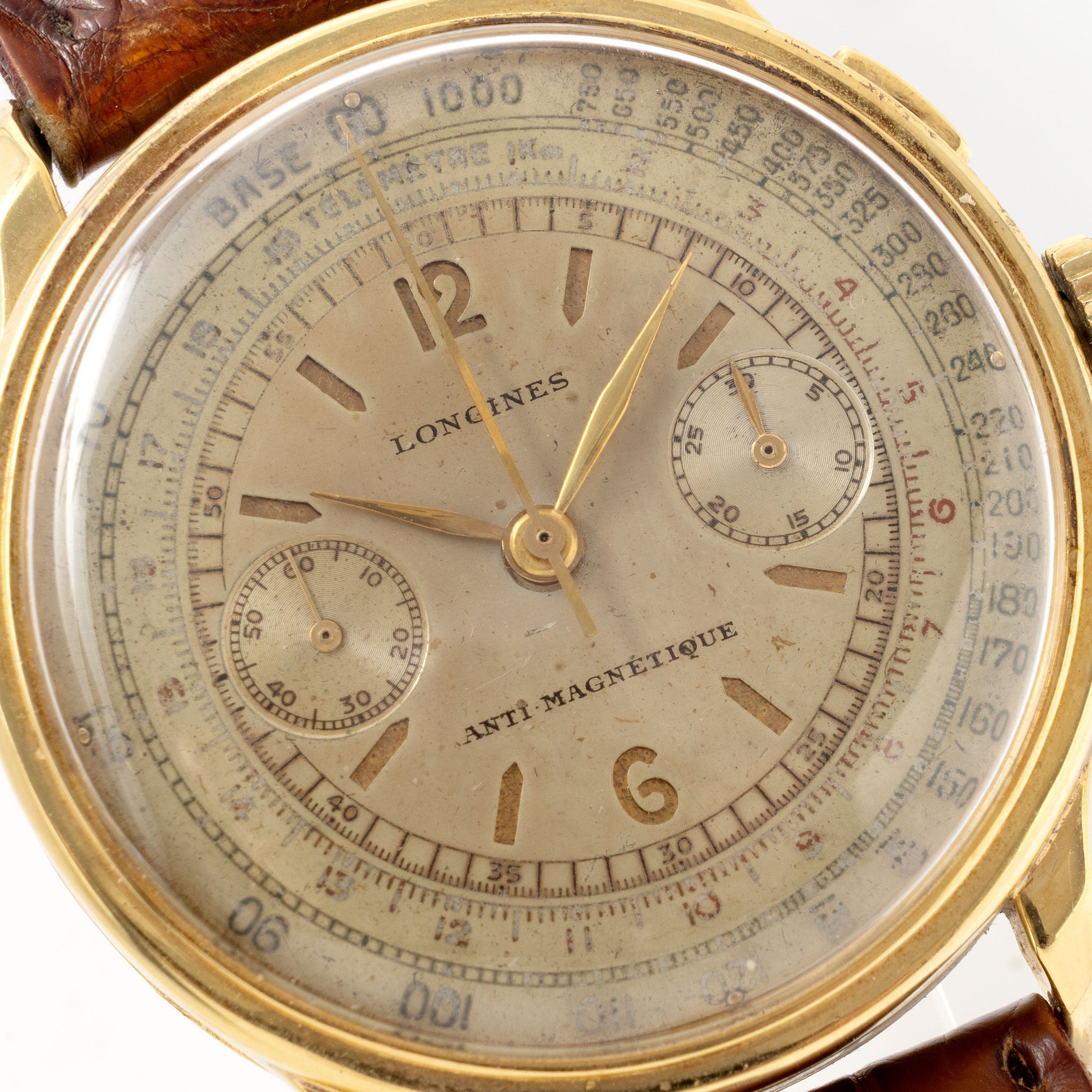 Longines 13ZN Chronograph Sandwich Dial in 18k Yellow Gold