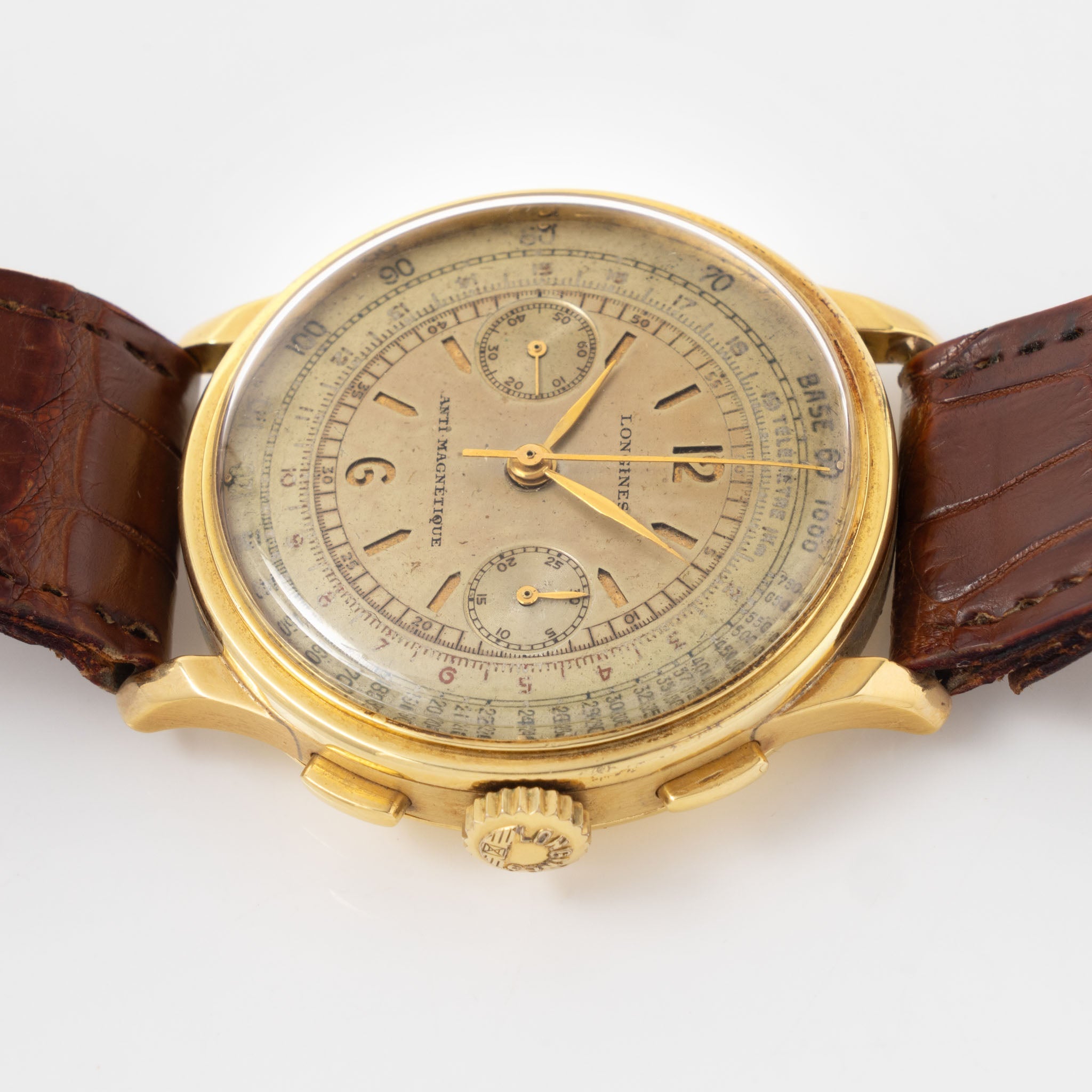Longines 13ZN Chronograph Sandwich Dial in 18k Yellow Gold