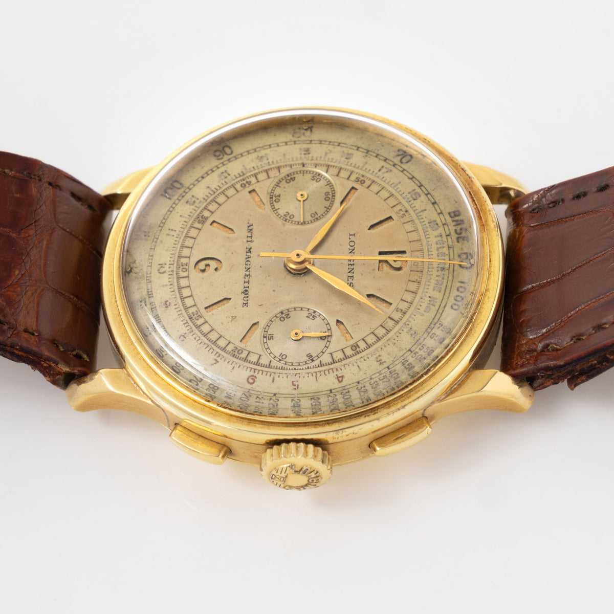 Longines 13ZN Chronograph Sandwich Dial in 18k Yellow Gold