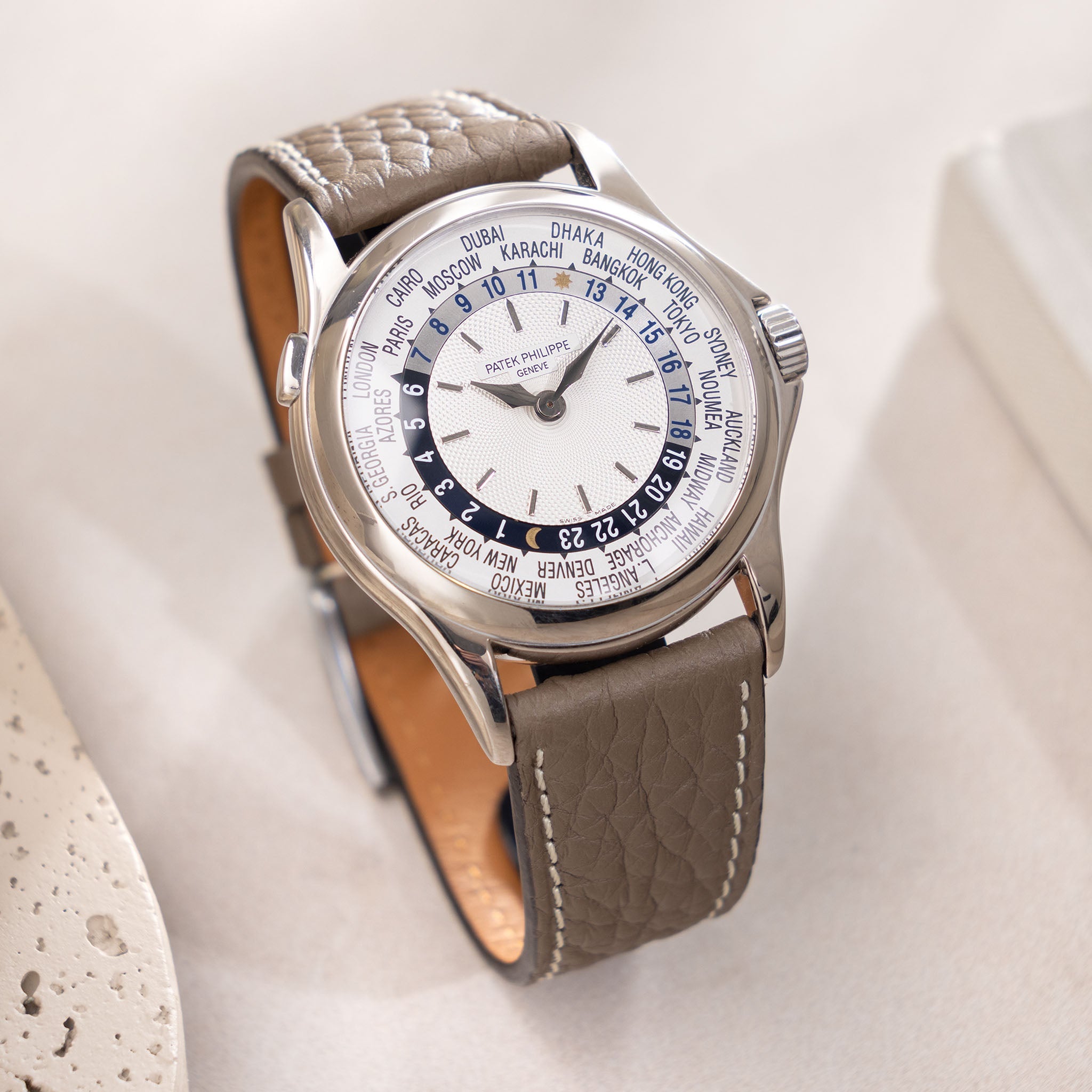 Patek Philippe World Time 5110G in 18k White Gold with Extract from the Archives
