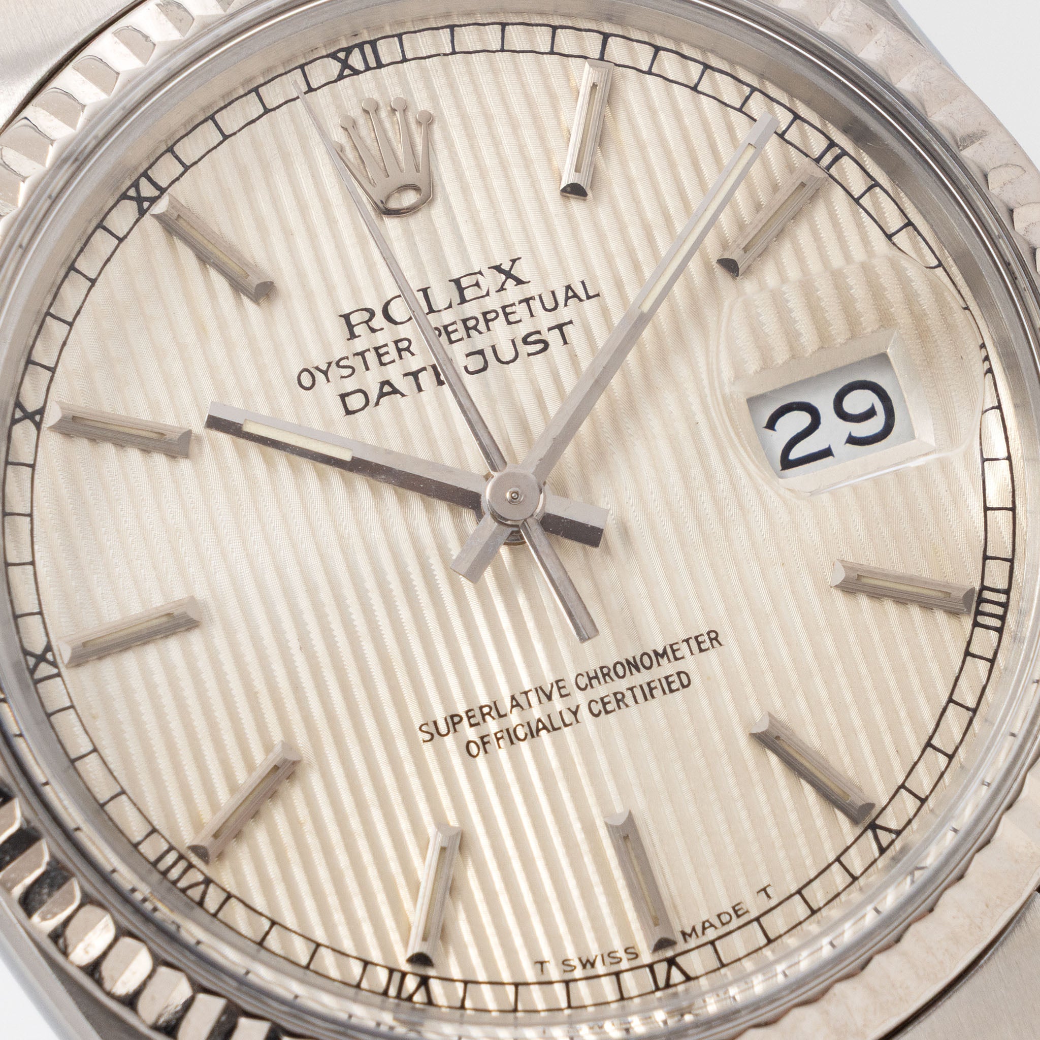 Rolex Datejust 16014 Silver Tapestry Dial