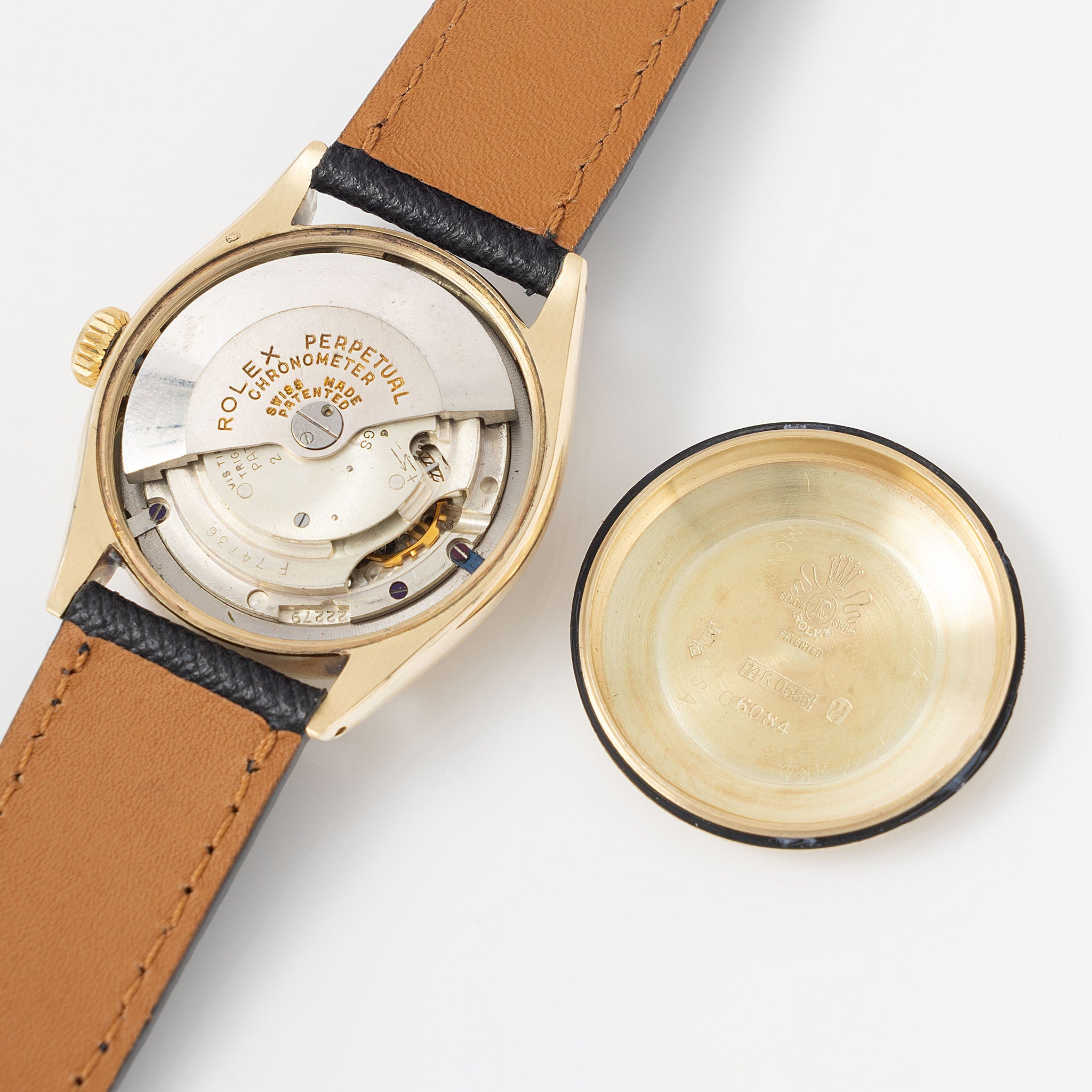 Rolex Oyster Perpetual "25 Year Coca Cola Service” Ref 6085 in 14 k Yellow Gold