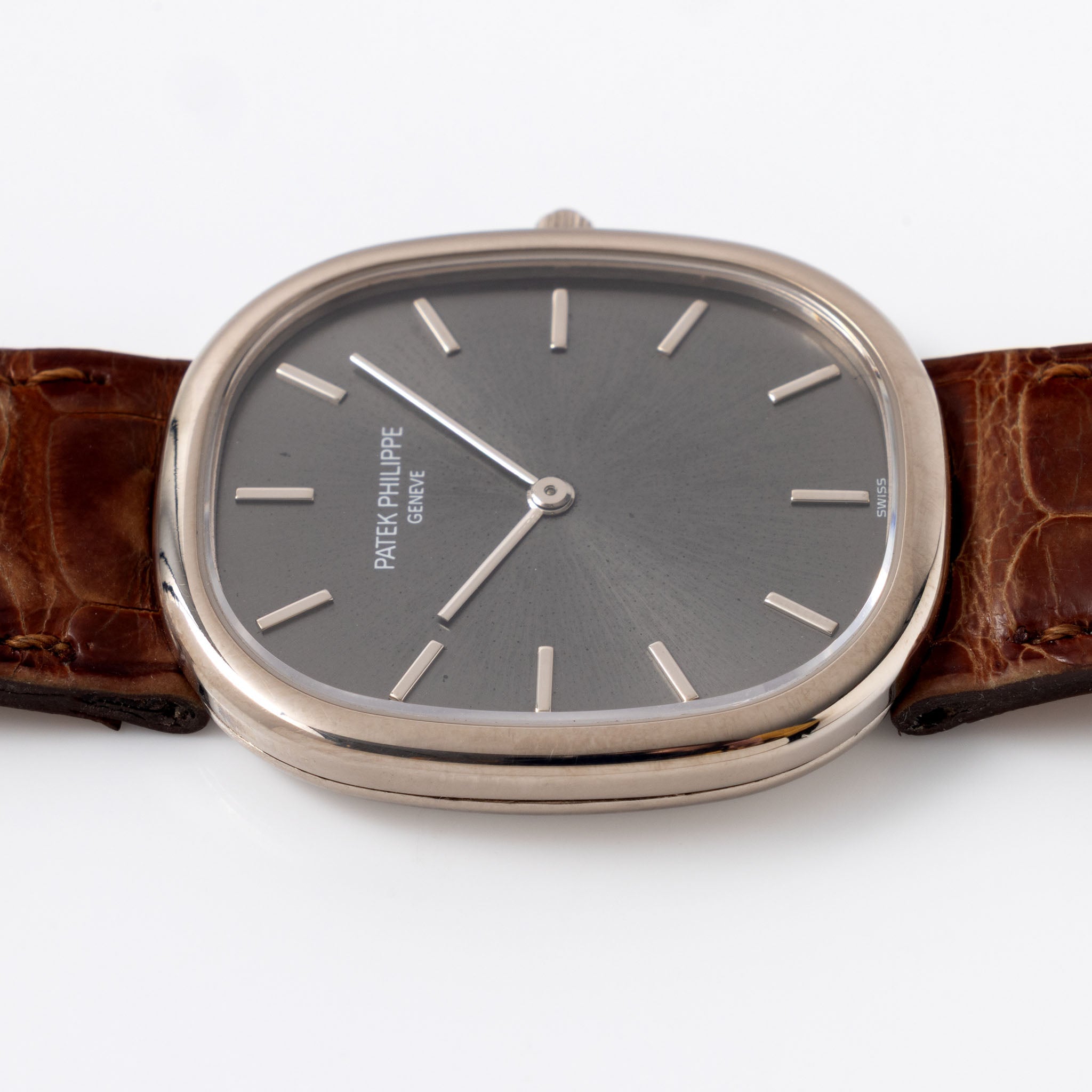 Patek Philippe Ellipse 3738G Grey Soleil Dial Jumbo Automatic in 18k White Gold