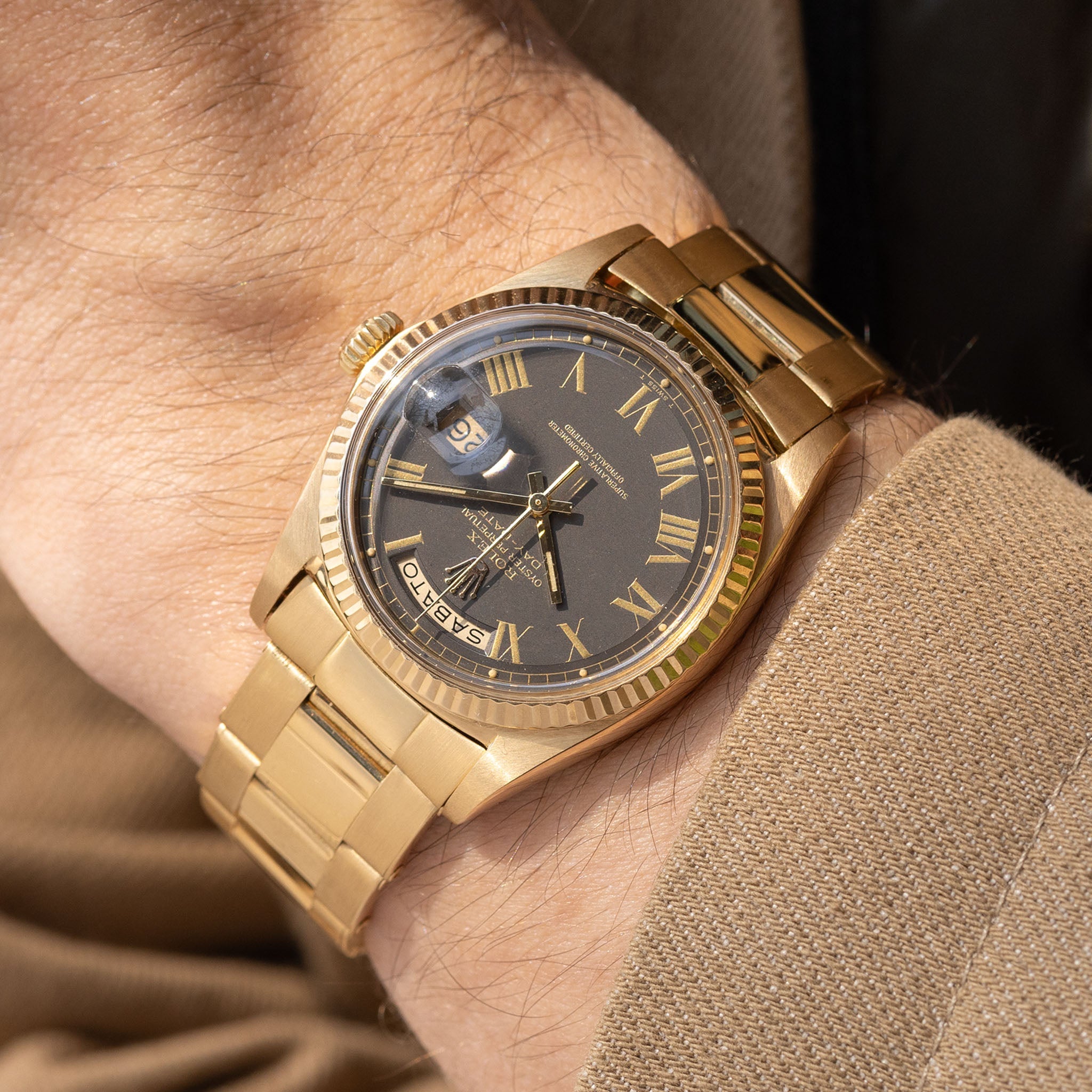 Rolex Day-Date 1803 Olive Grey Buckley Dial in 18k Yellow Gold