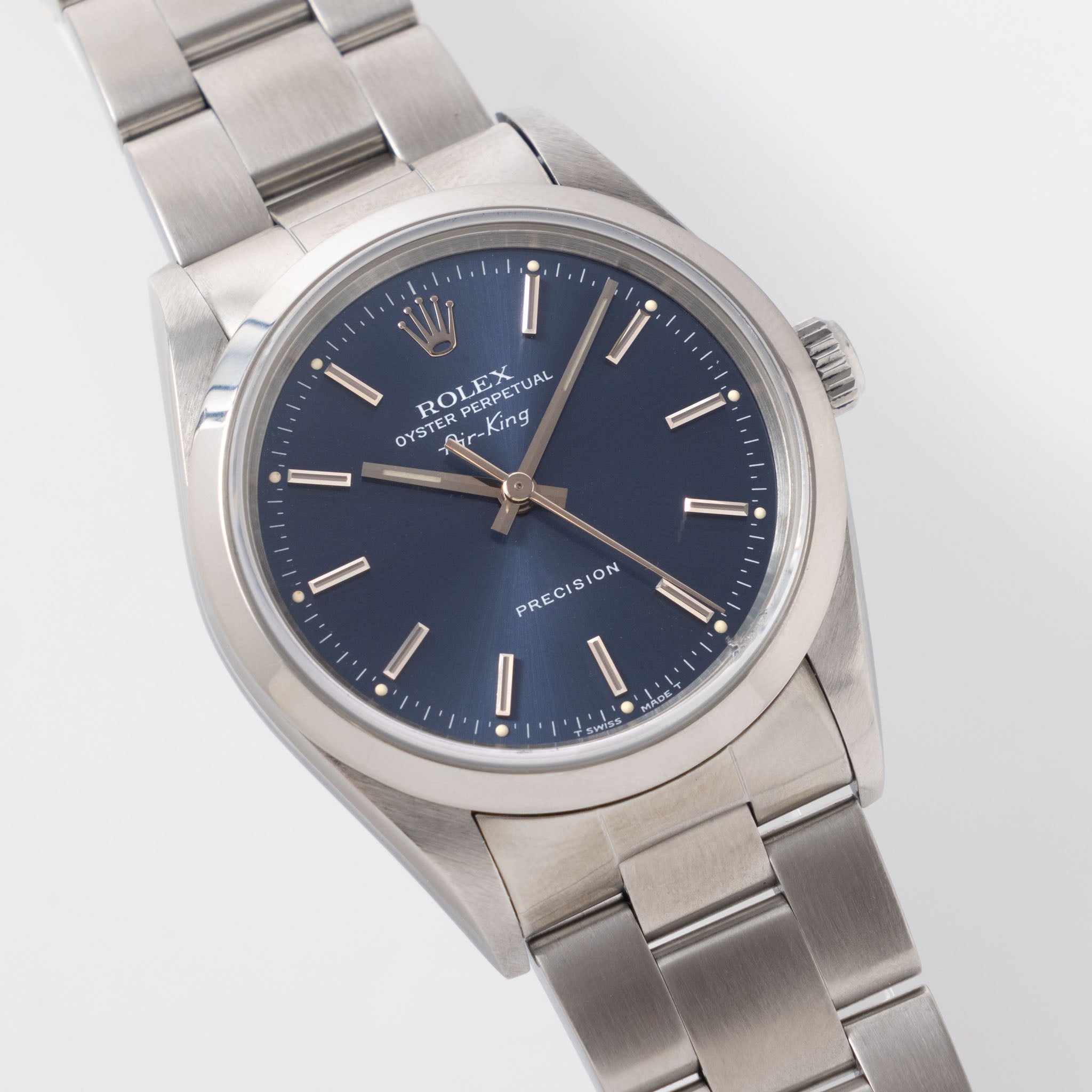 Rolex Air-King 14000 Blue Soleil Finish Dial with Original Punched Papers