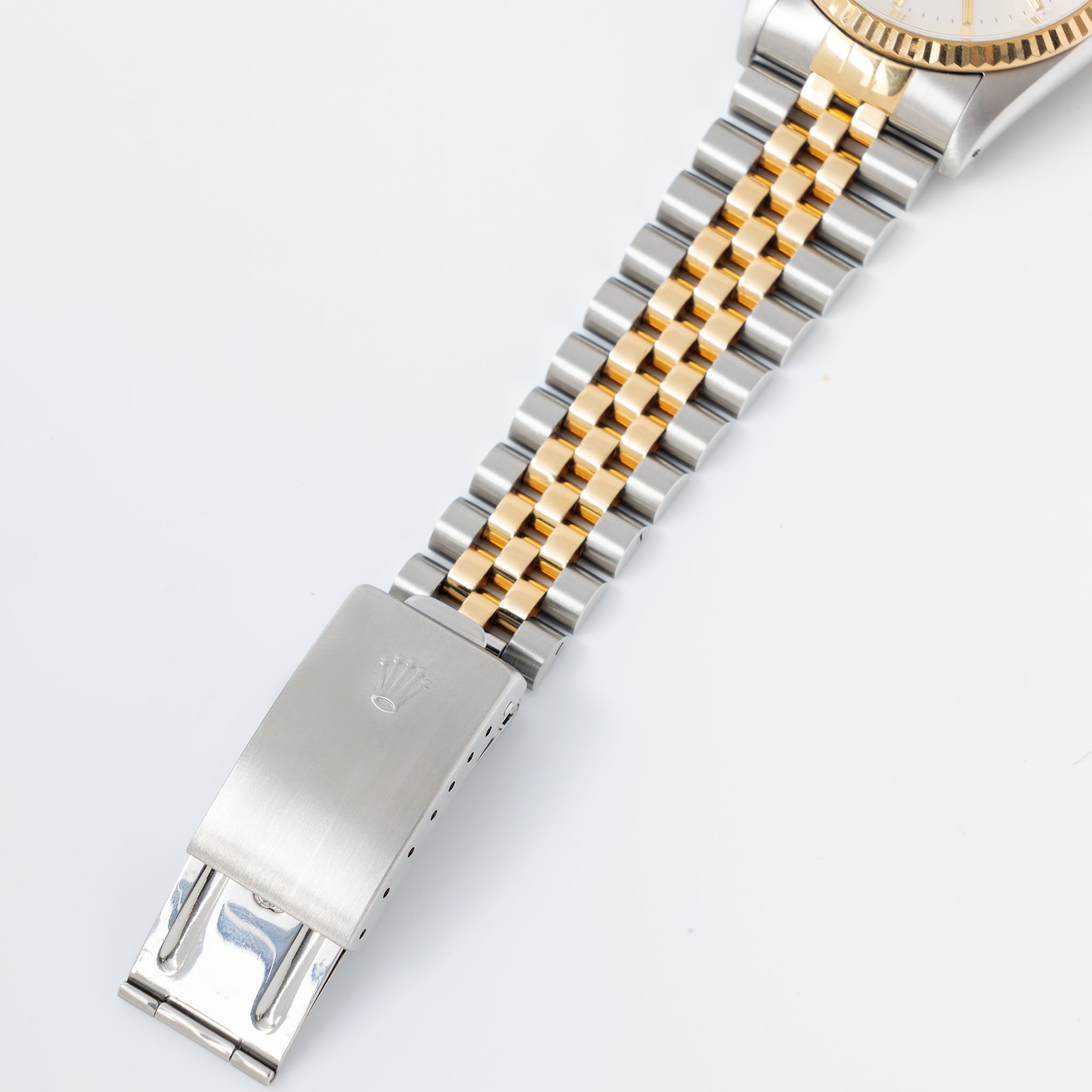 Rolex Datejust 16013 Silver Khanjar Dial Steel and Gold with Original Box and Service Card