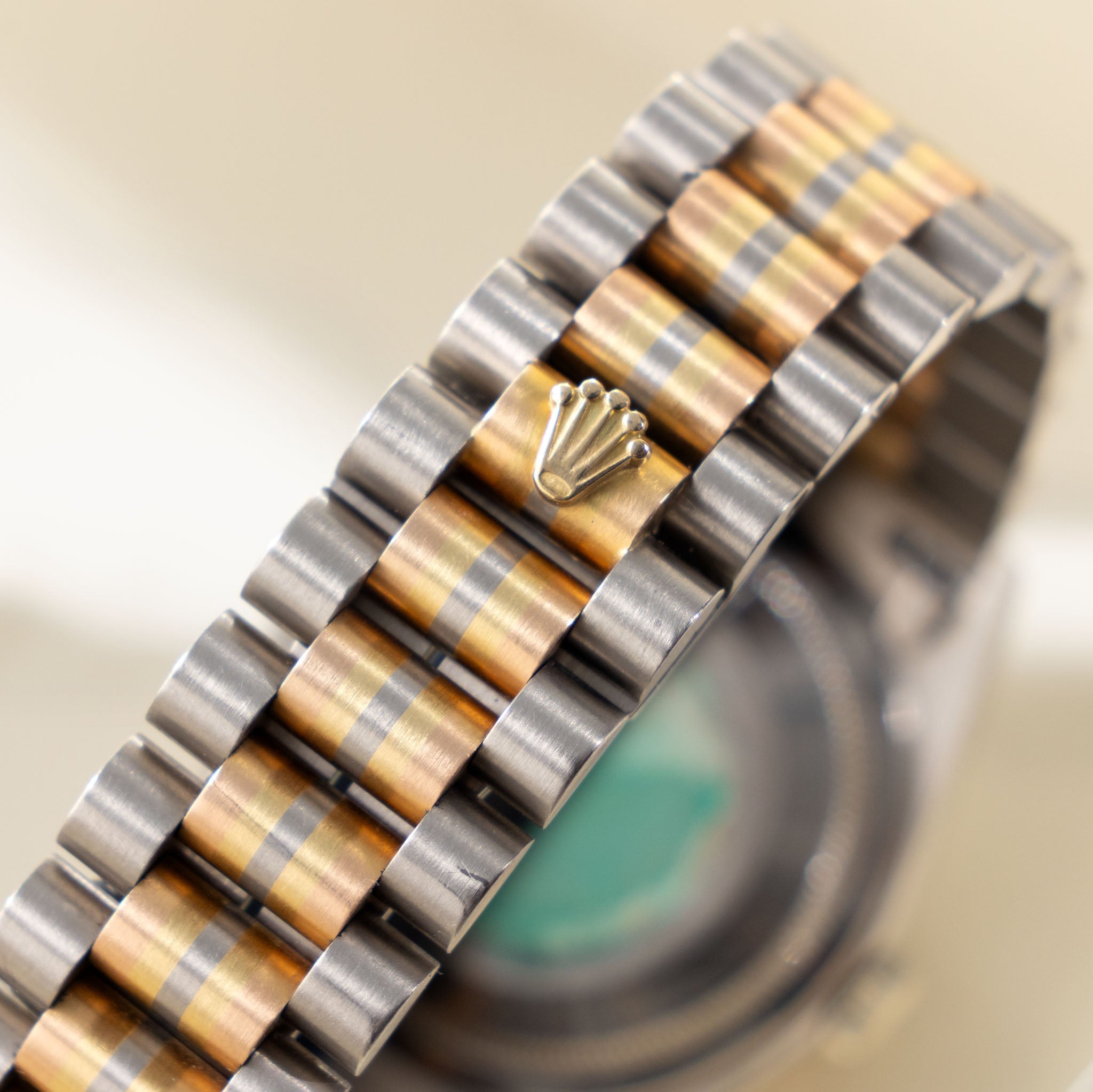 Rolex Day-date Tridor Peach Diamond Marker Dial with Original Guarantee Paper ref 18239B