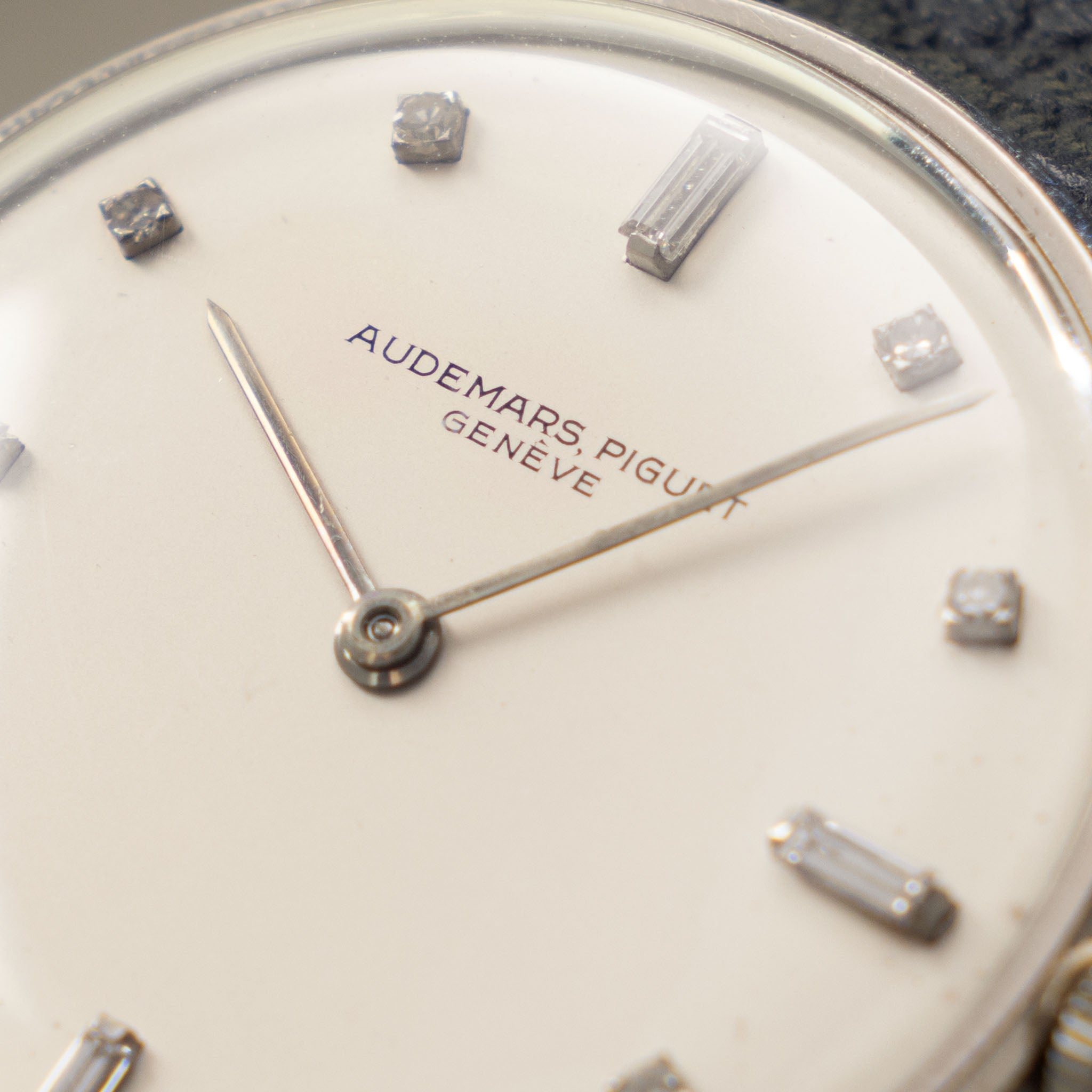 Audemars Piguet Ultra Thin Dress Watch in 18kt White Gold Silver Diamond Markers Dial