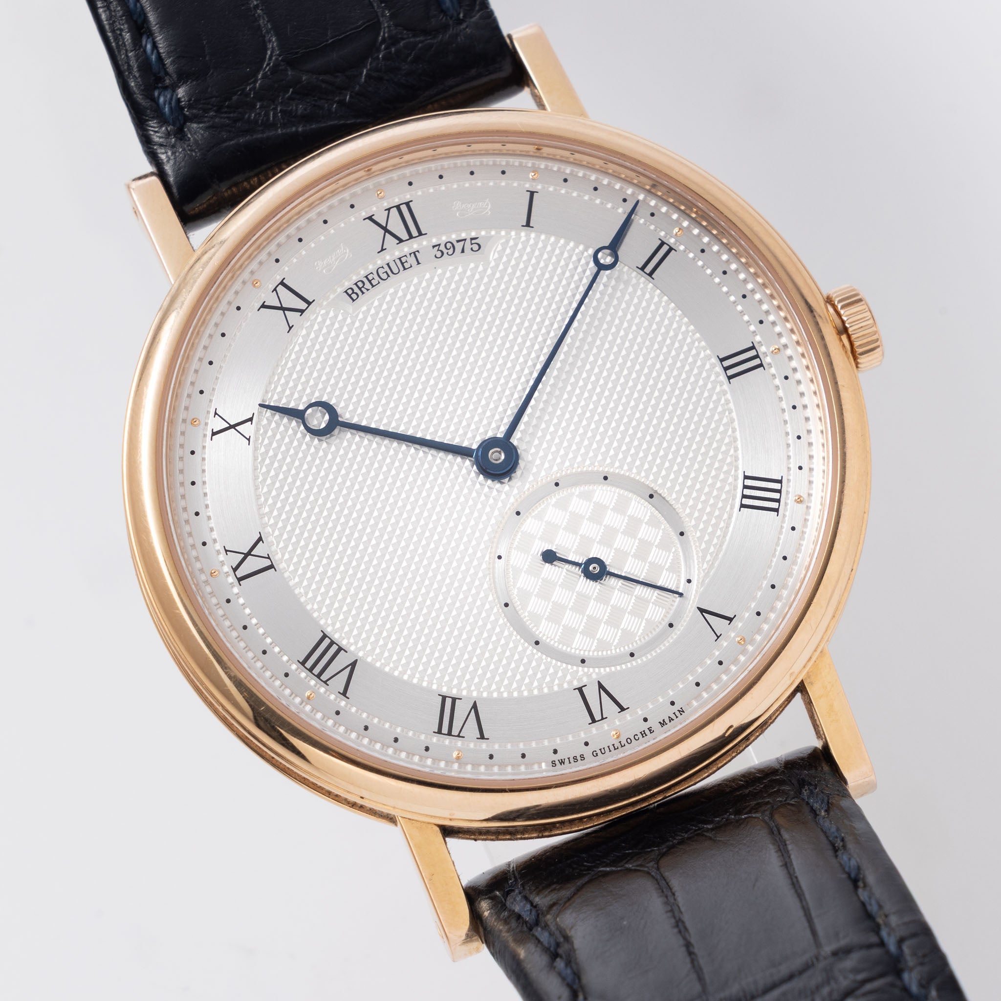 Breguet Classique 7147 Silver Guilloché Dial in 18k Rose Gold