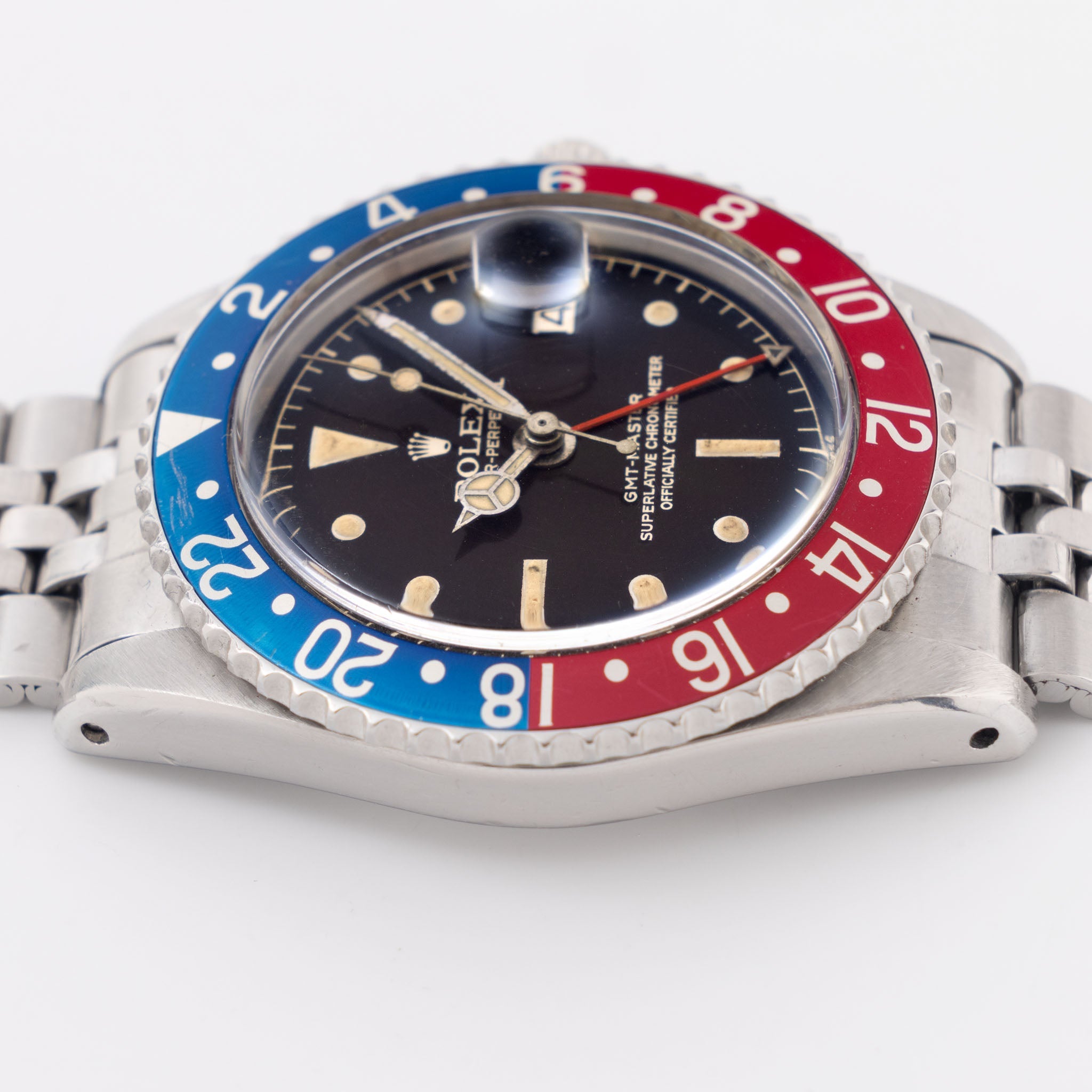 Rolex GMT-Master 1675 Tropical Brown Gilt Chapter Ring Dial Pointed Crown Guard Case