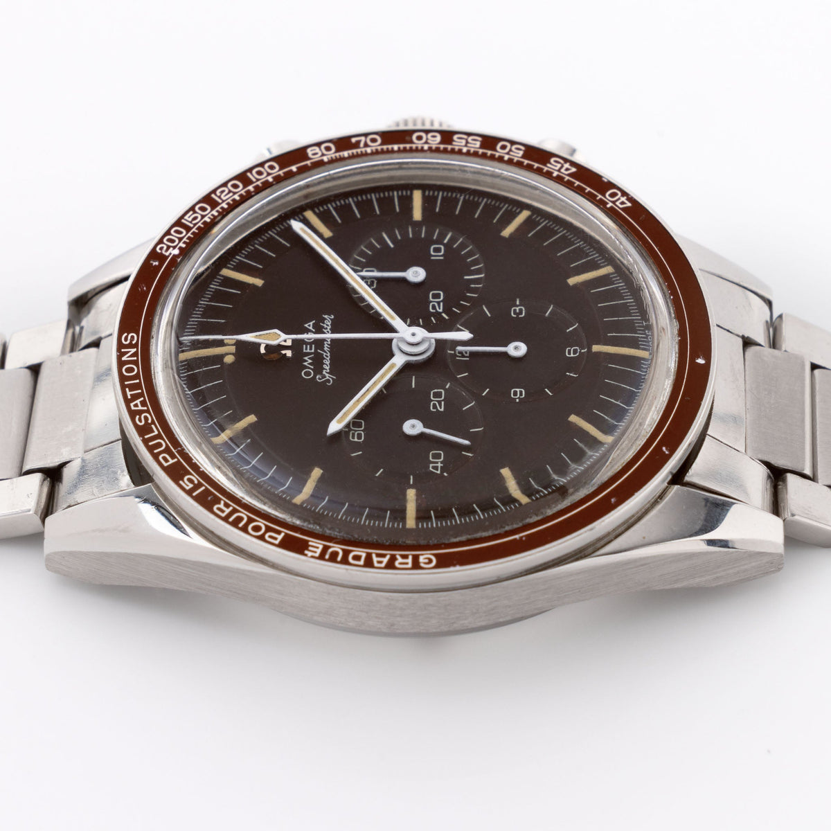 Omega Speedmaster 105.003 Ed White Tropical Brown Dial Pulsations Bezel with Extract of the Archives