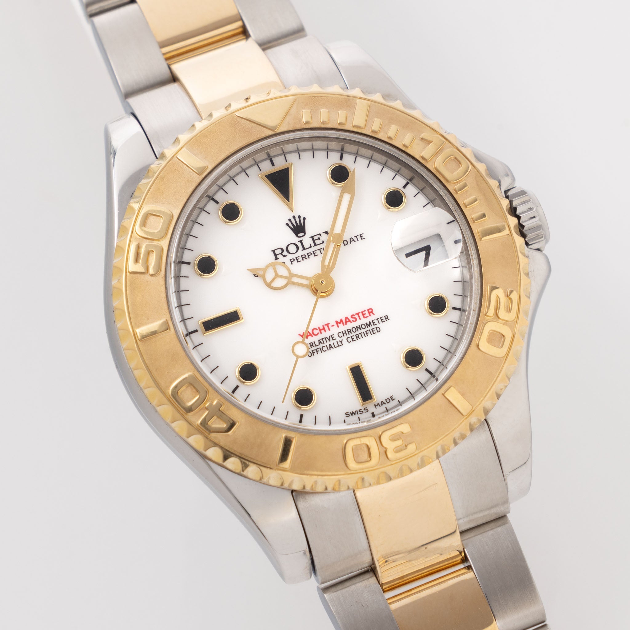 Rolex Yacht-Master 168623 White Dial in Steel and Gold Box and Paper Set